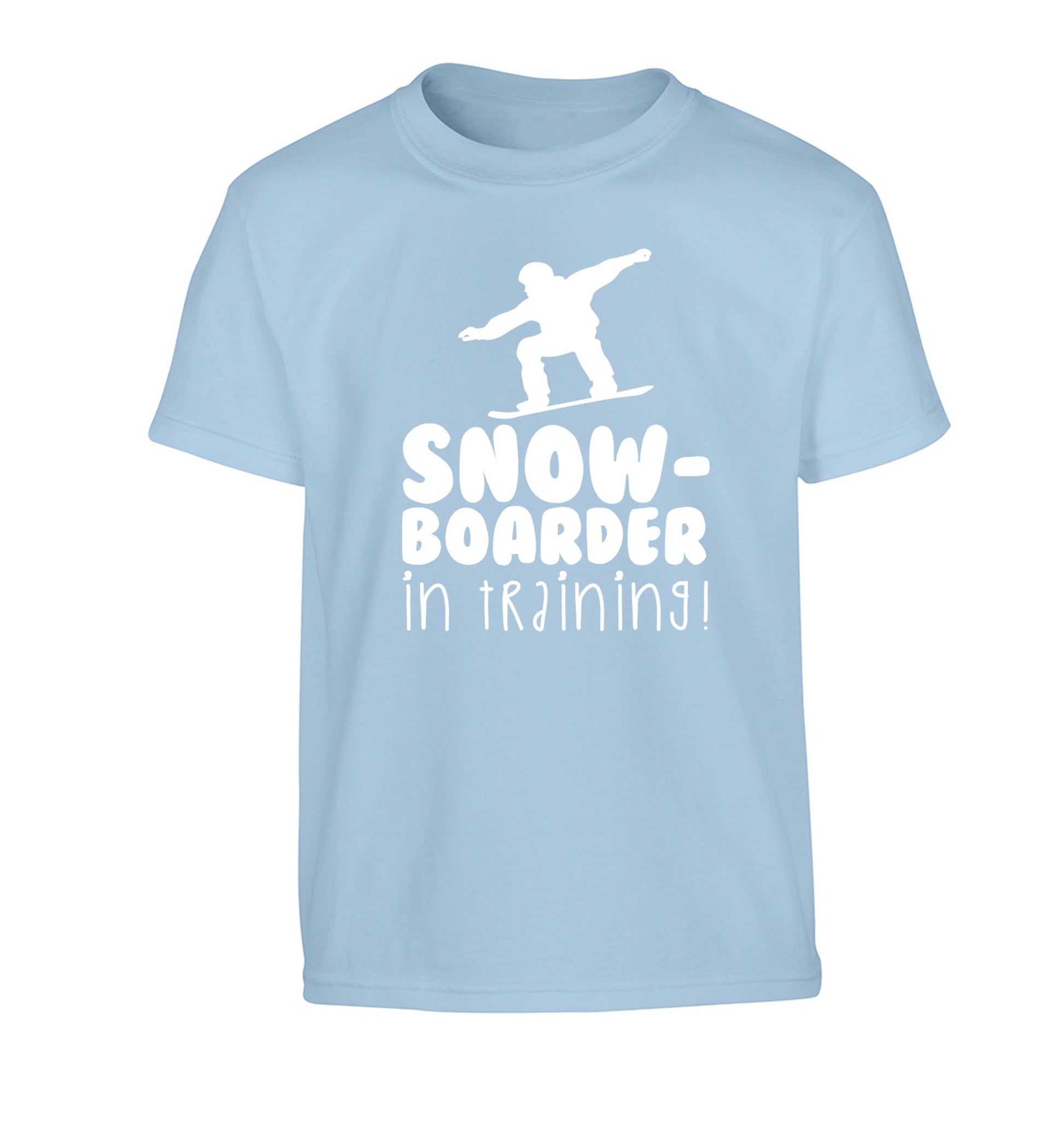 Snowboarder in training Children's light blue Tshirt 12-14 Years