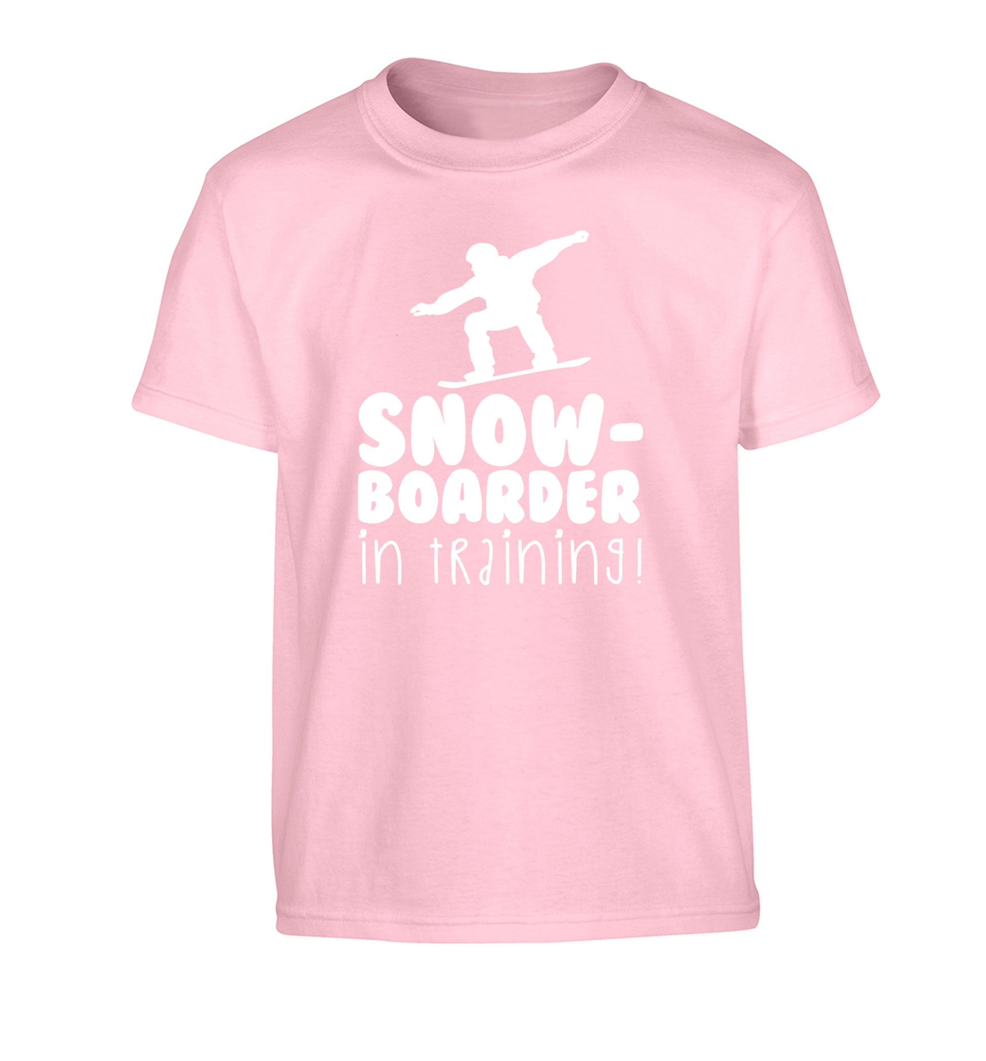 Snowboarder in training Children's light pink Tshirt 12-14 Years