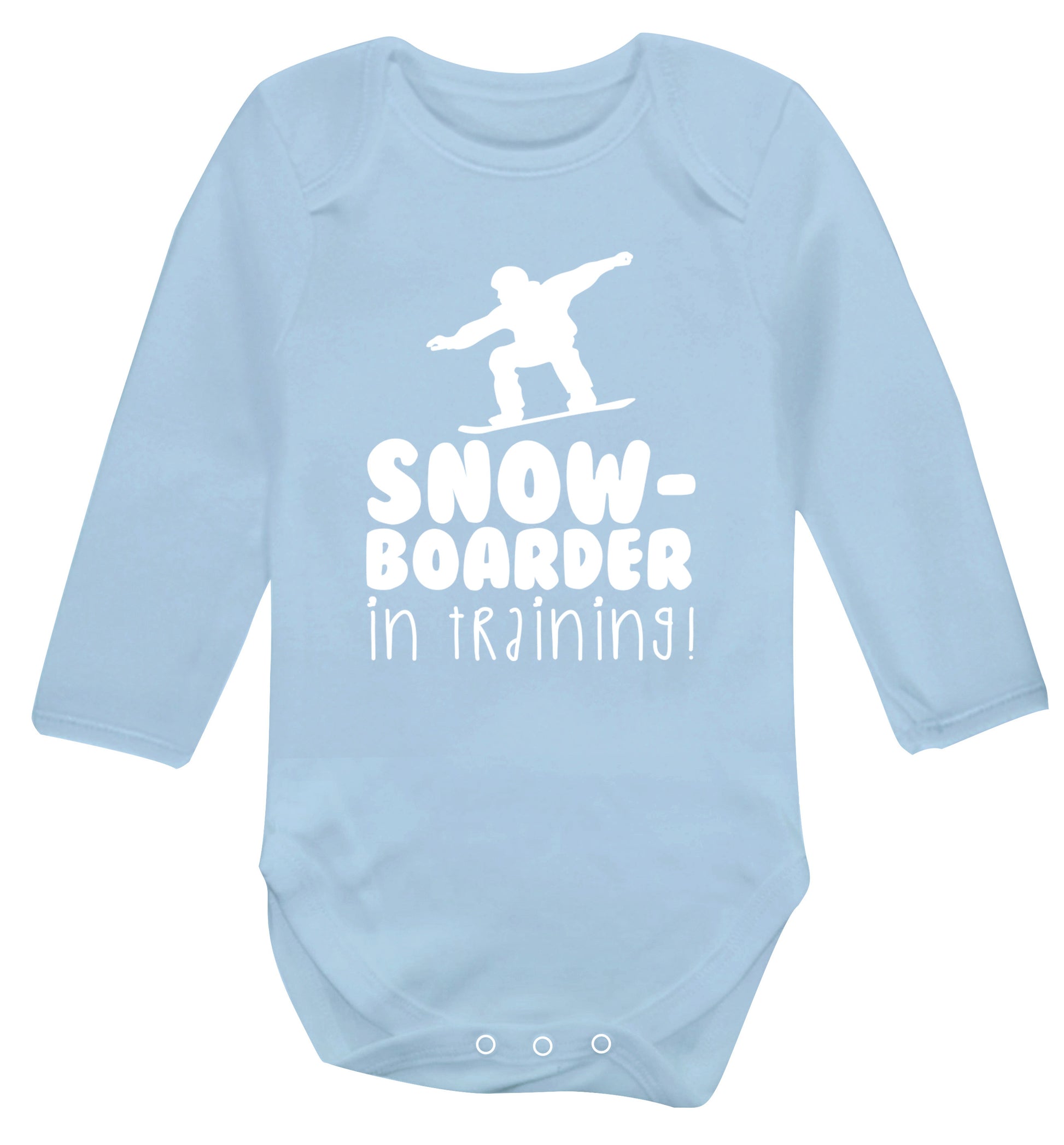 Snowboarder in training Baby Vest long sleeved pale blue 6-12 months