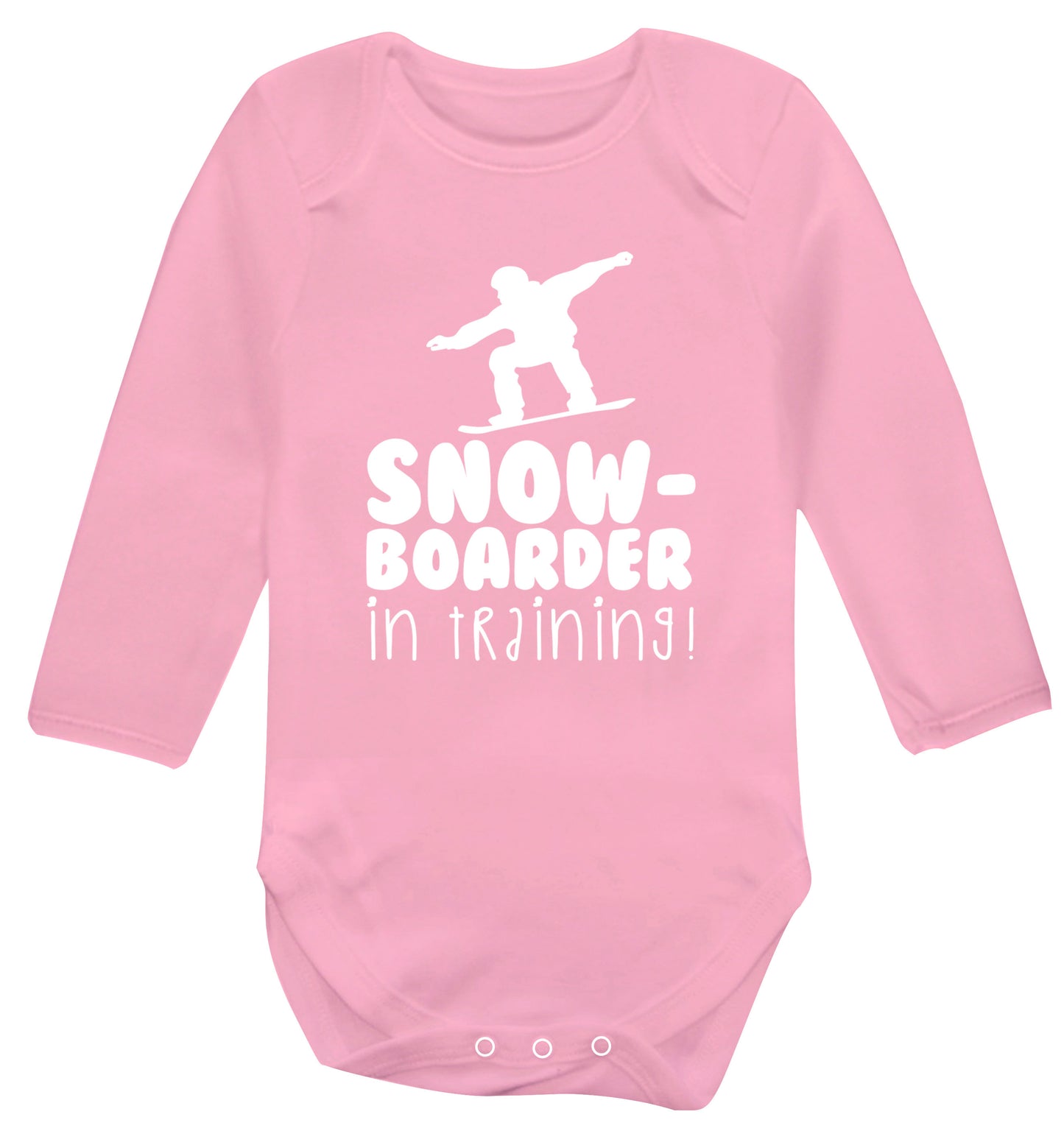 Snowboarder in training Baby Vest long sleeved pale pink 6-12 months