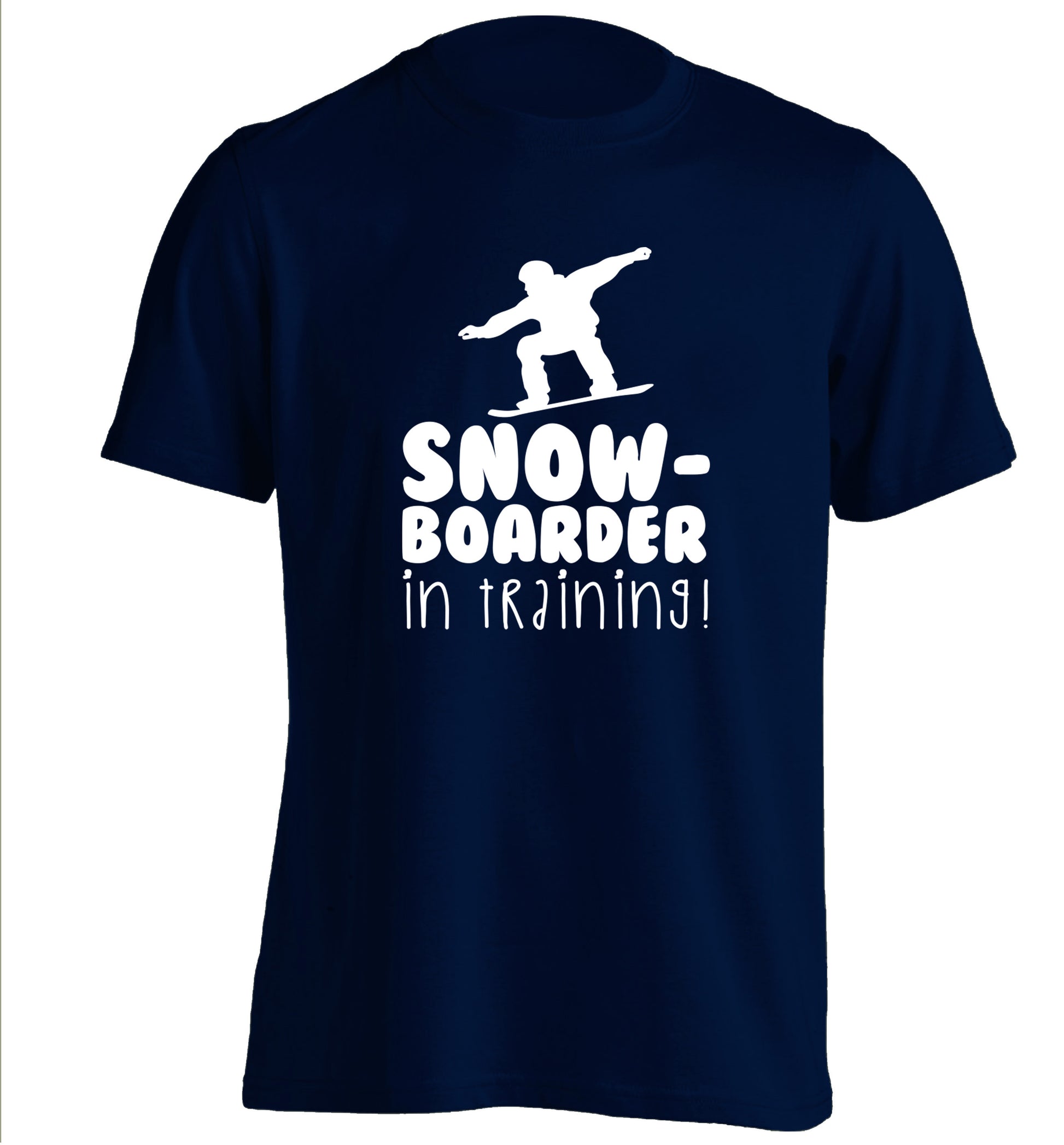 Snowboarder in training adults unisex navy Tshirt 2XL