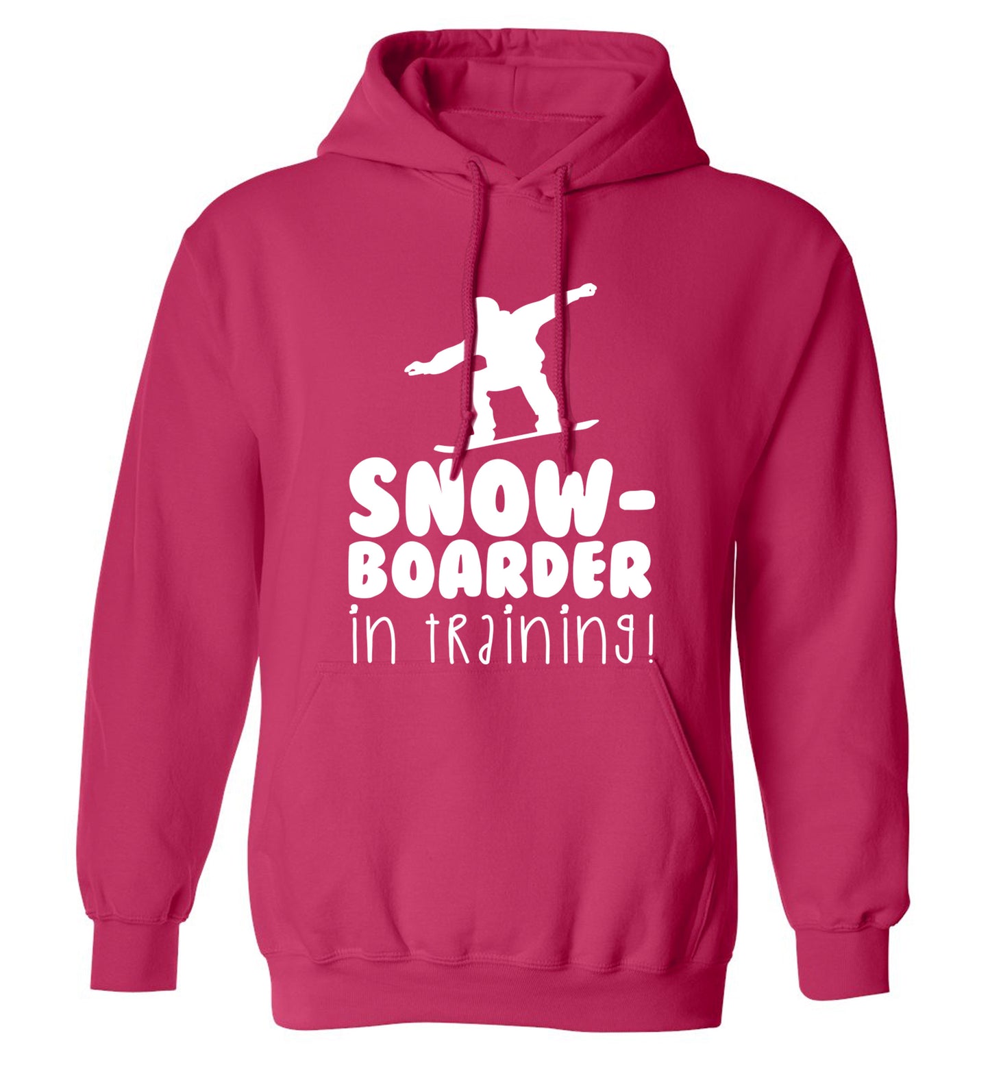 Snowboarder in training adults unisex pink hoodie 2XL