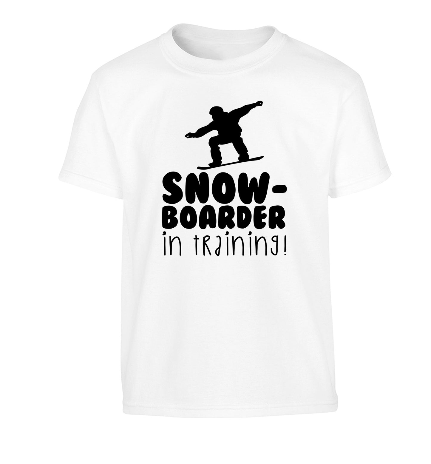 Snowboarder in training Children's white Tshirt 12-14 Years