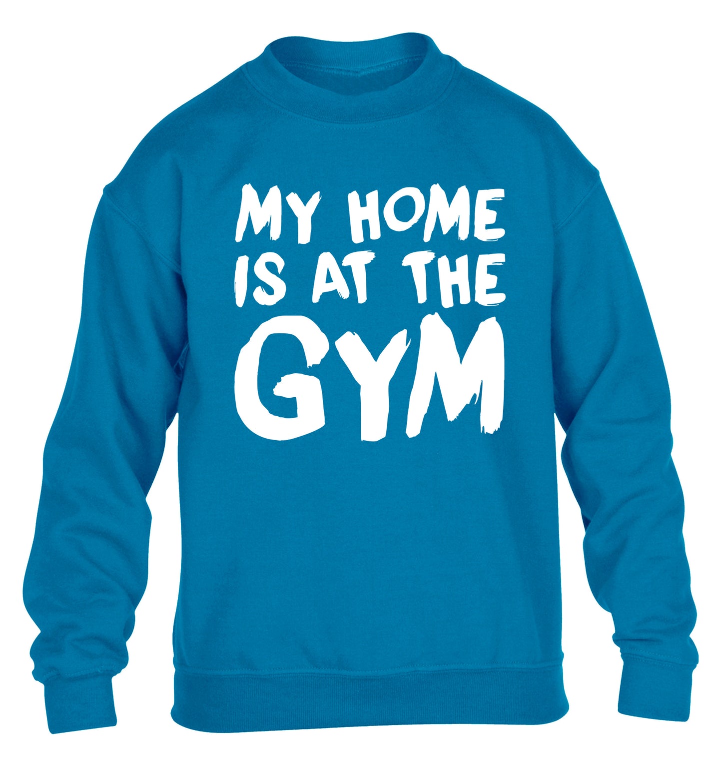 My home is at the gym children's blue sweater 12-14 Years