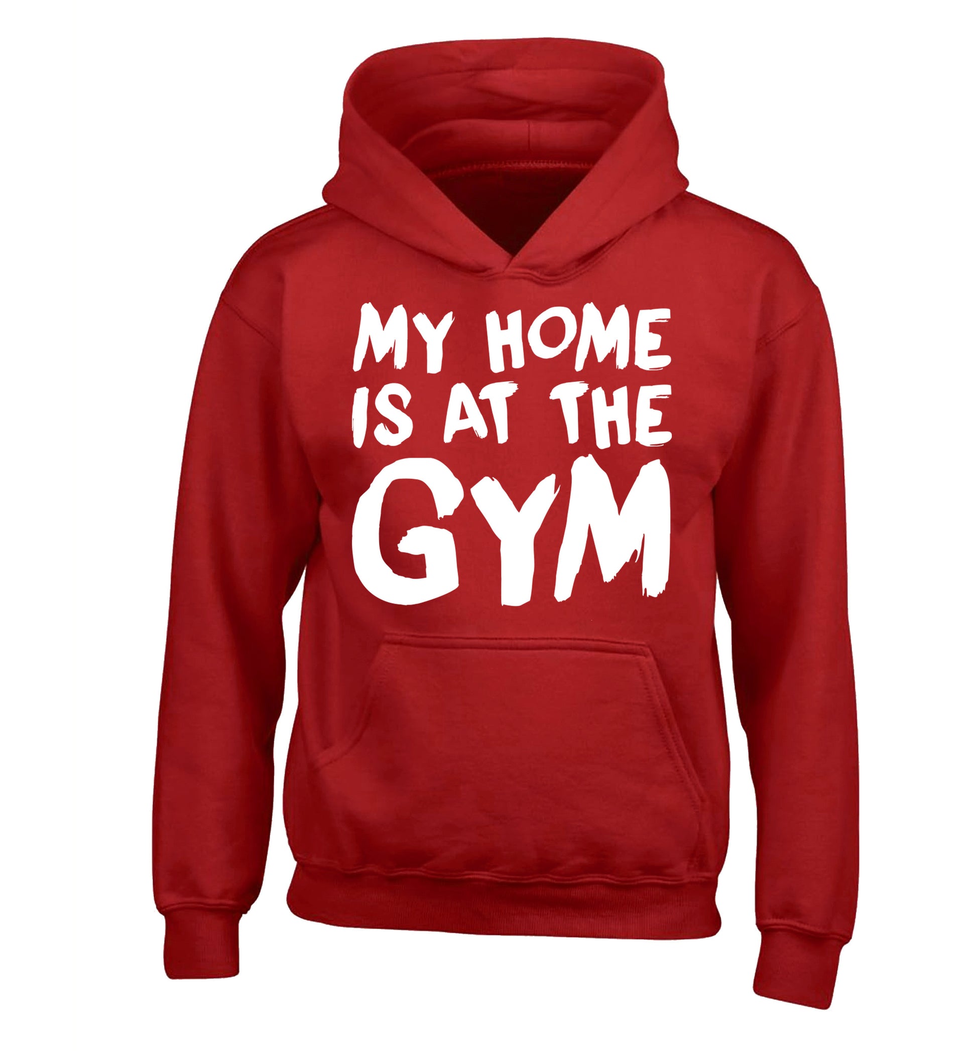My home is at the gym children's red hoodie 12-14 Years