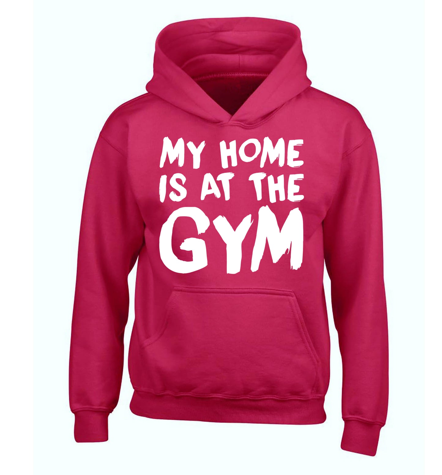 My home is at the gym children's pink hoodie 12-14 Years