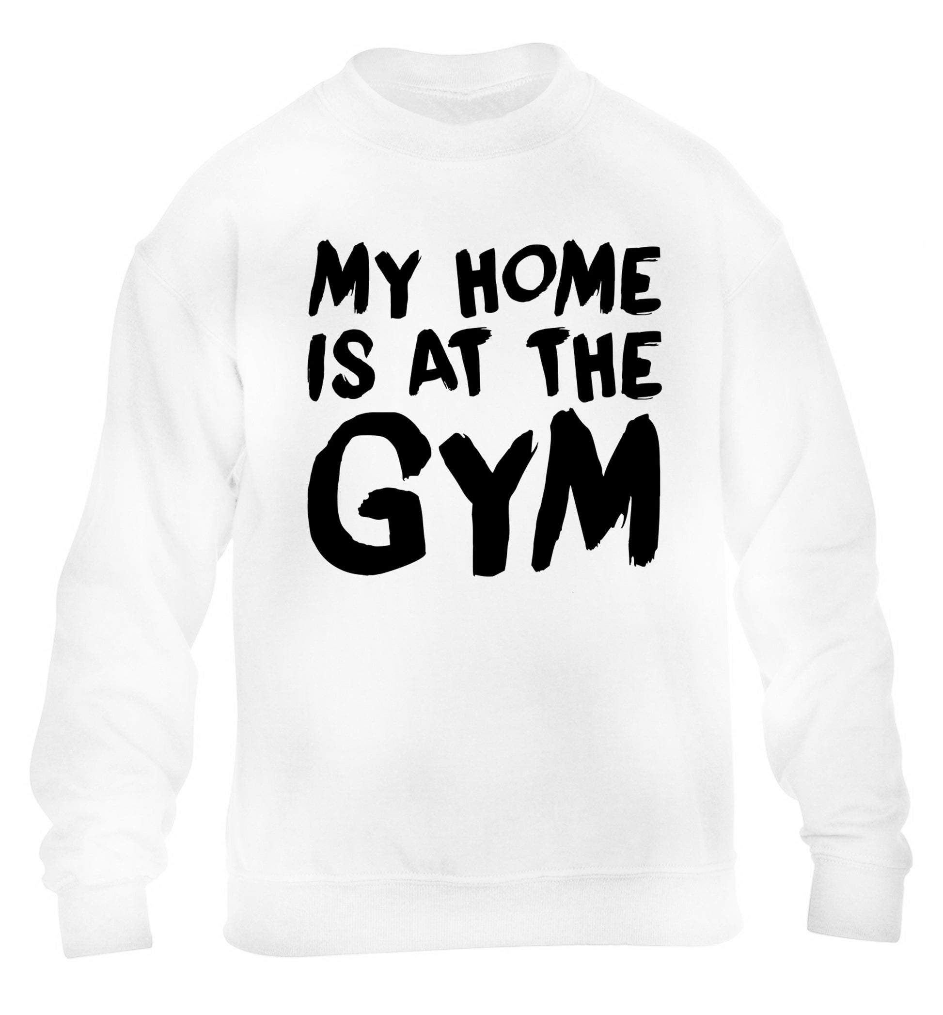 My home is at the gym children's white sweater 12-14 Years