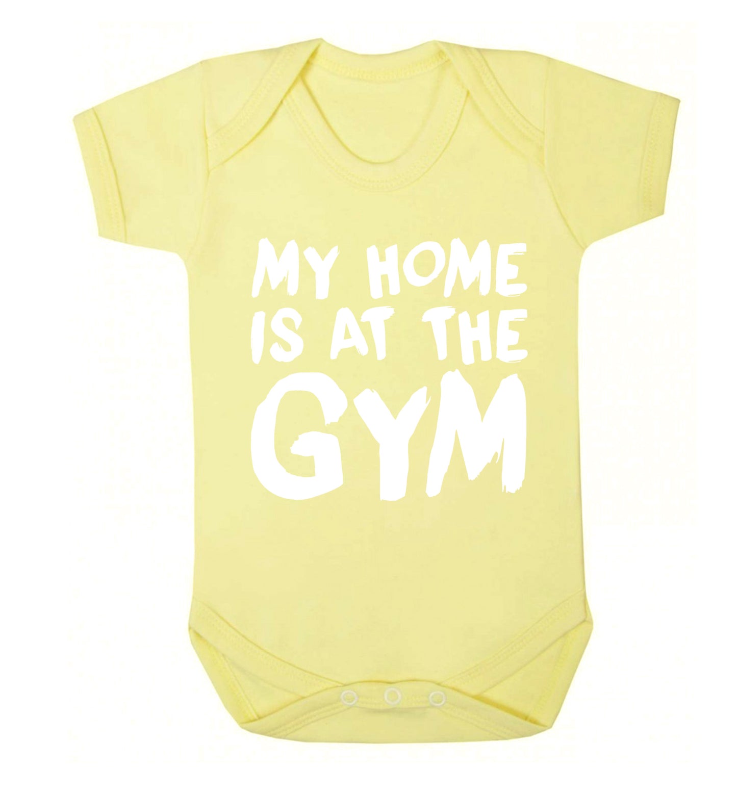 My home is at the gym Baby Vest pale yellow 18-24 months