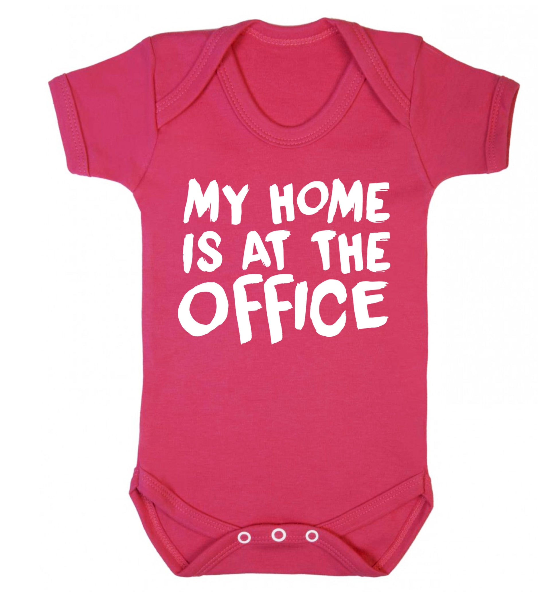 My home is at the office Baby Vest dark pink 18-24 months