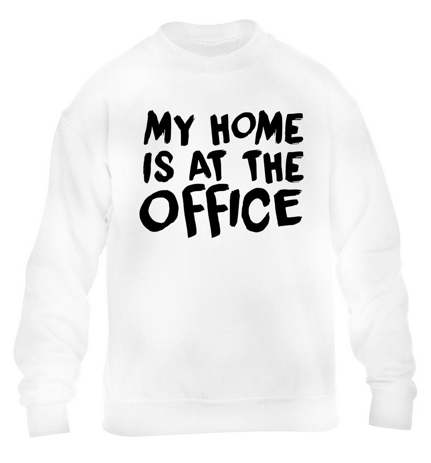 My home is at the office children's white sweater 12-14 Years