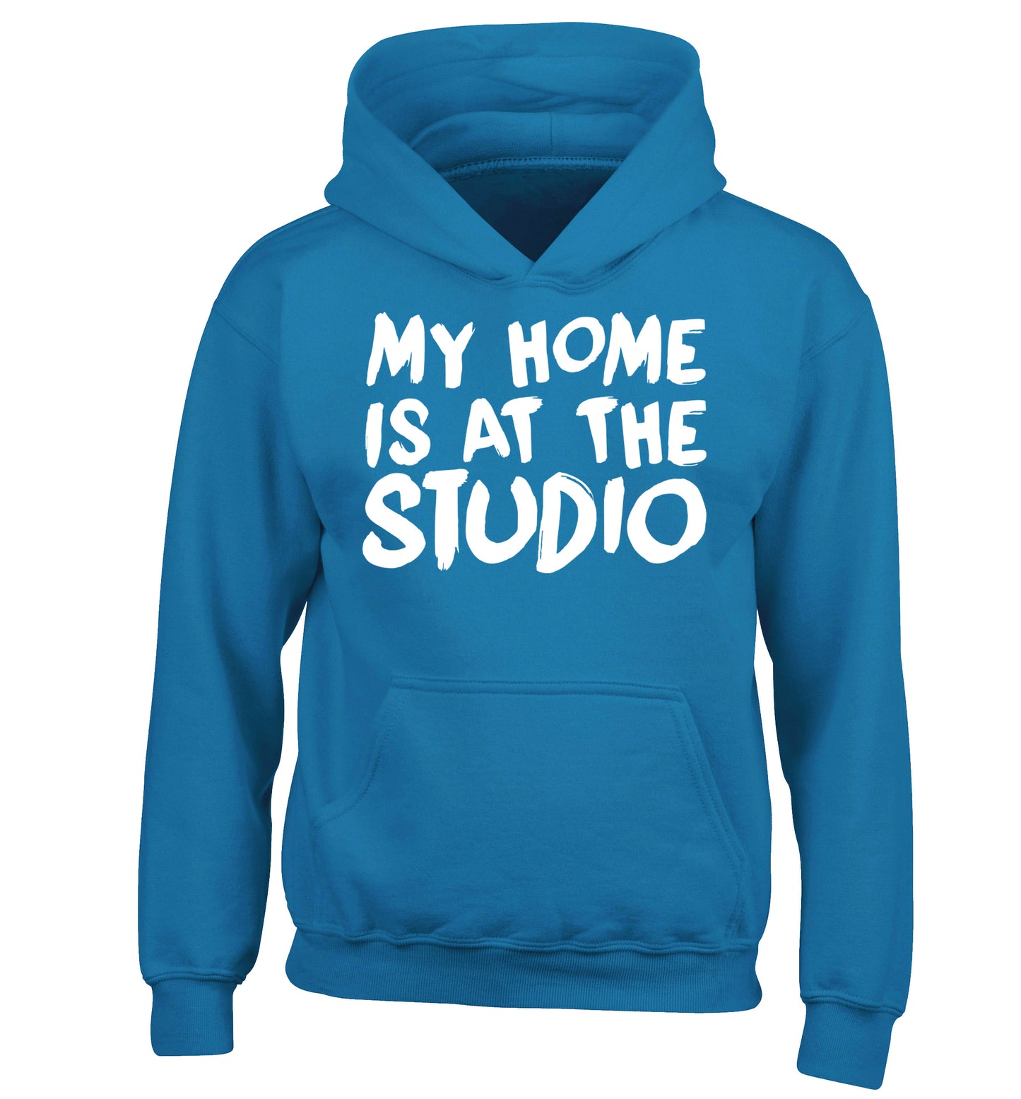 My home is at the studio children's blue hoodie 12-14 Years
