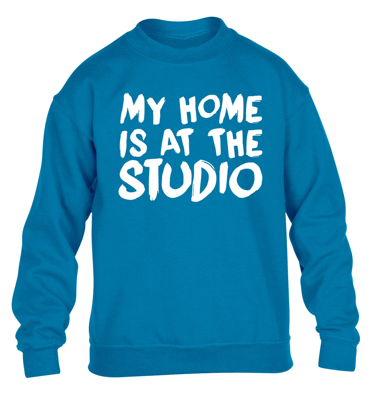 My home is at the studio children's blue sweater 12-14 Years