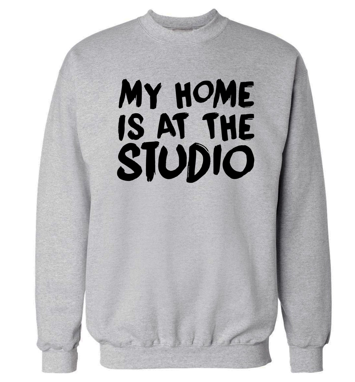 My home is at the studio Adult's unisex grey Sweater 2XL