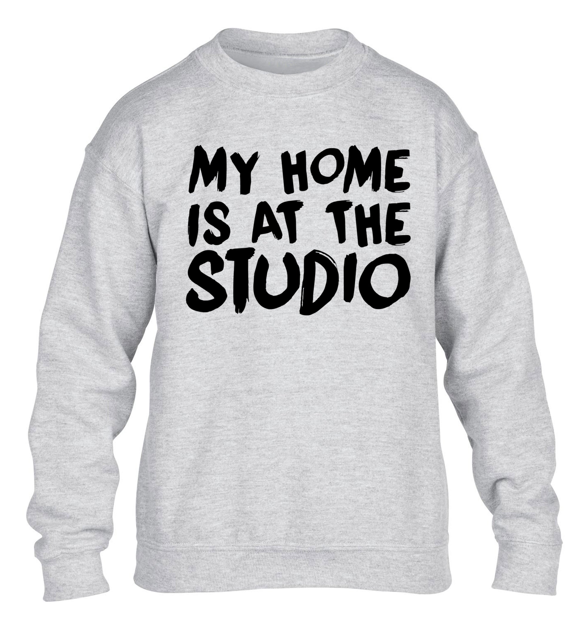 My home is at the studio children's grey sweater 12-14 Years