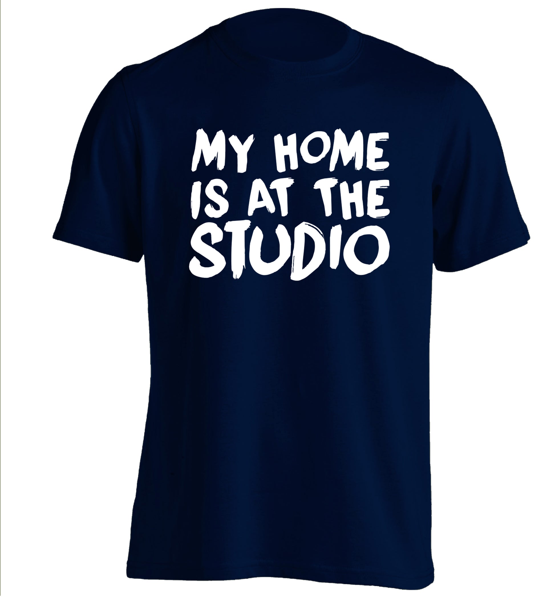 My home is at the studio adults unisex navy Tshirt 2XL