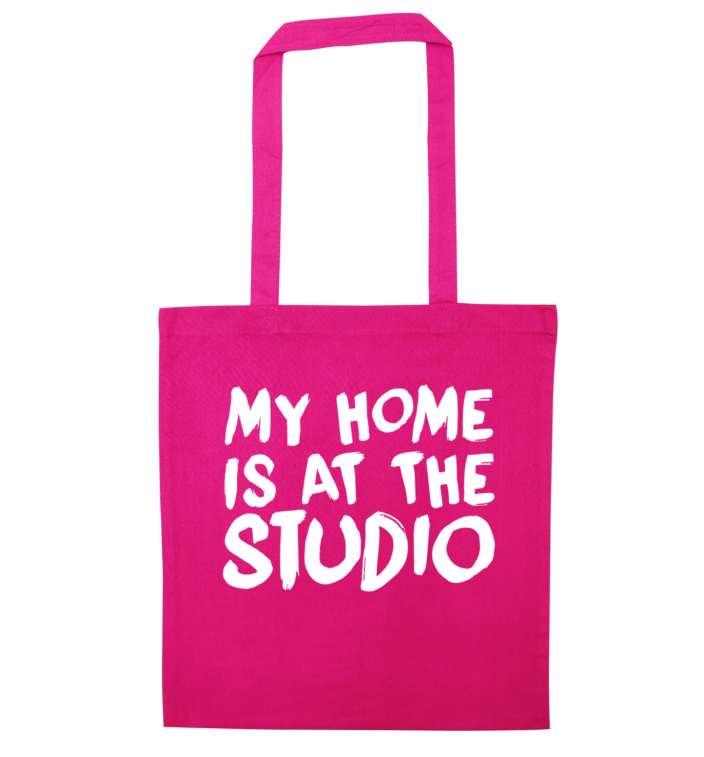 My home is at the studio pink tote bag