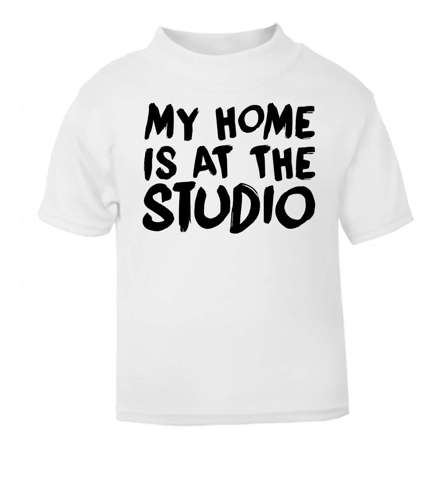 My home is at the studio white Baby Toddler Tshirt 2 Years