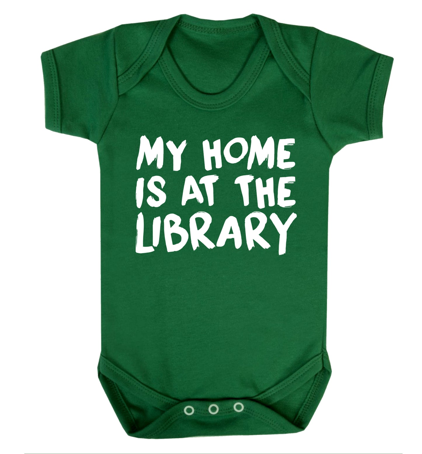 My home is at the library Baby Vest green 18-24 months