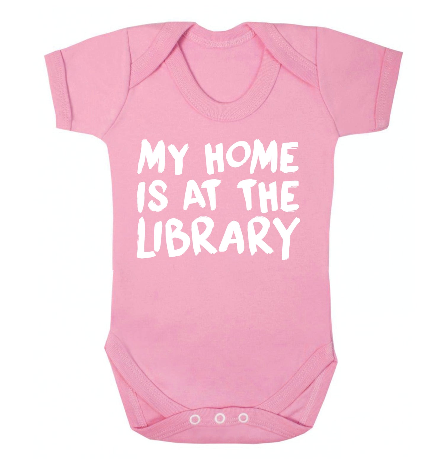 My home is at the library Baby Vest pale pink 18-24 months