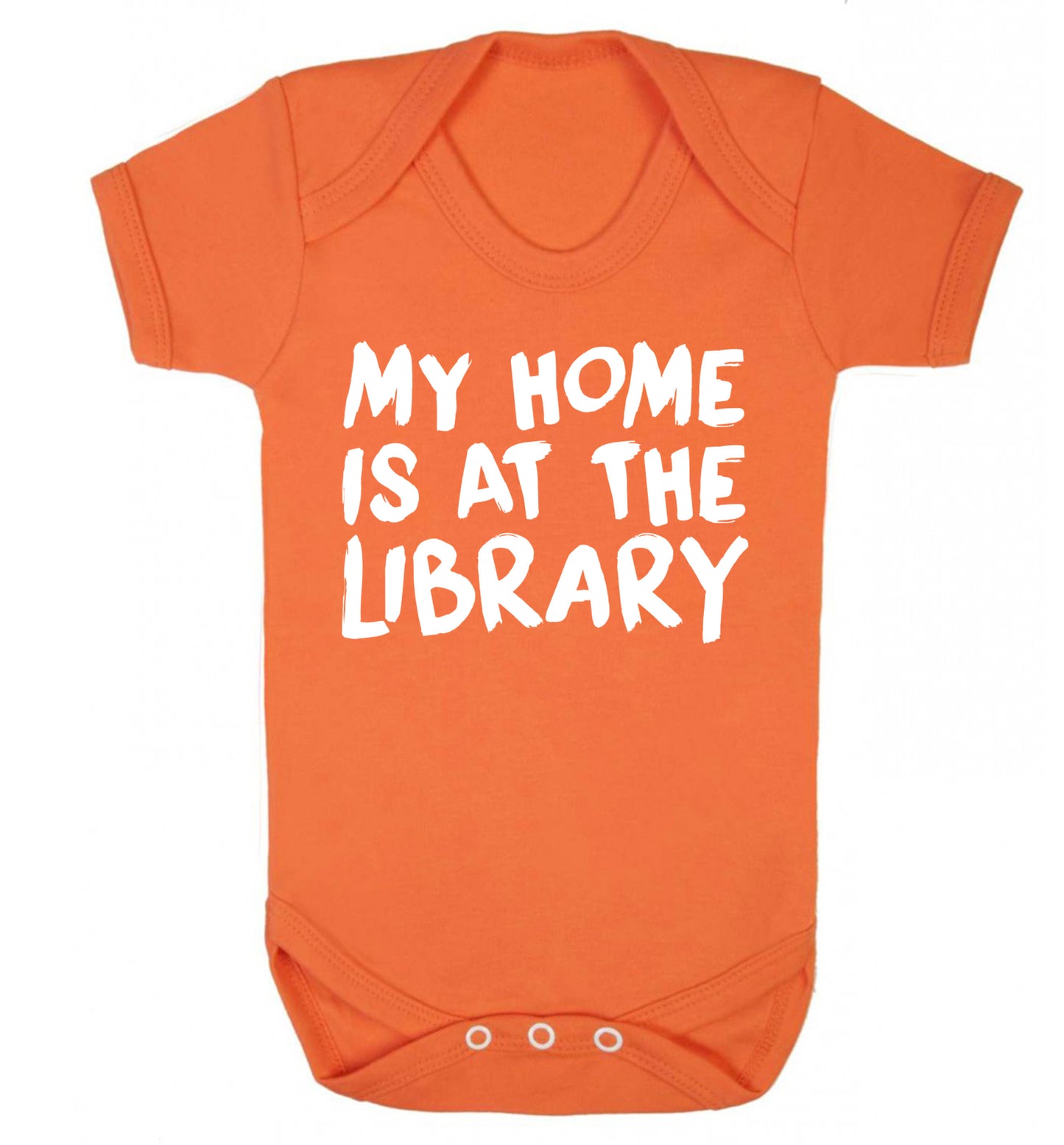 My home is at the library Baby Vest orange 18-24 months