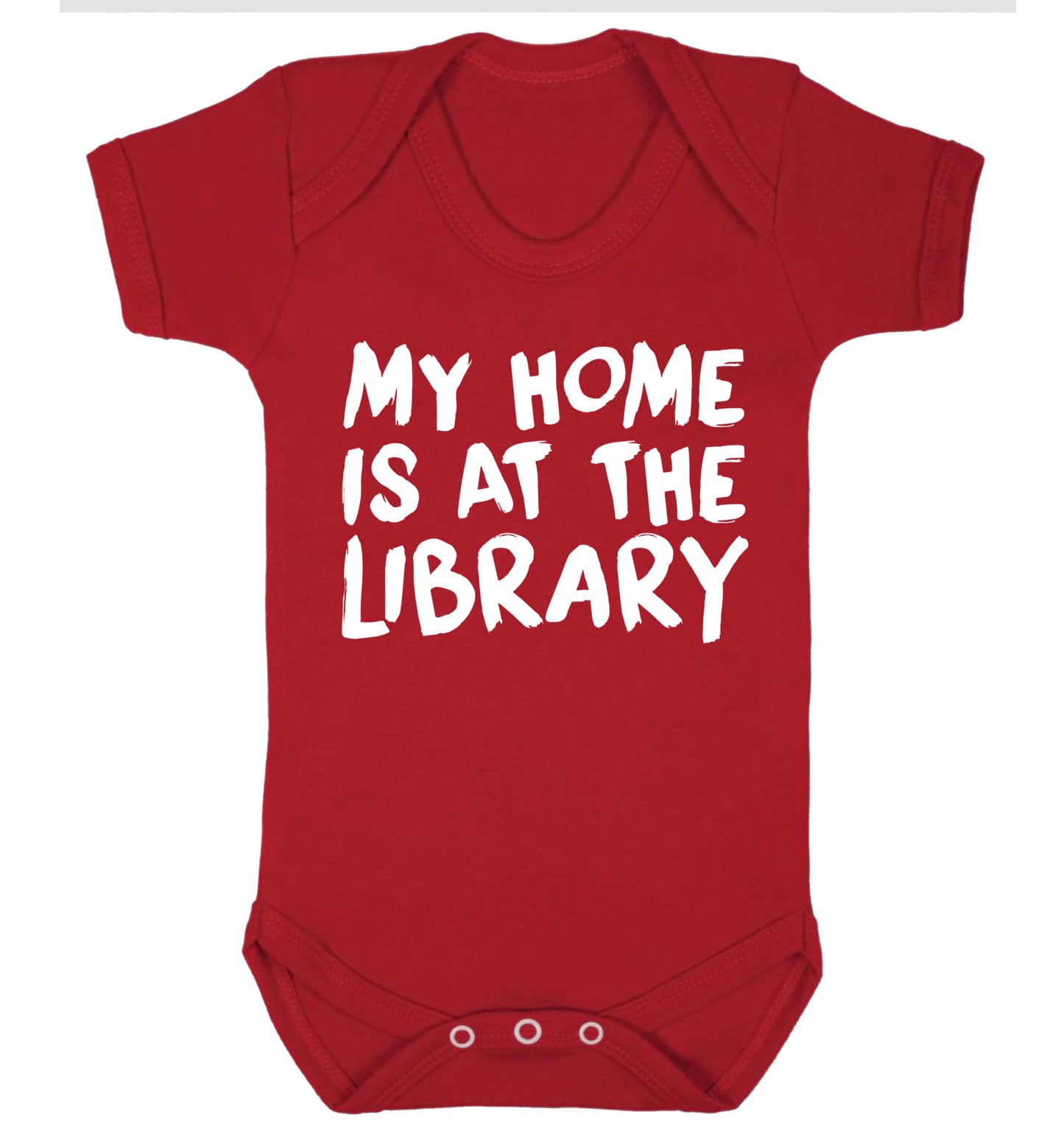 My home is at the library Baby Vest red 18-24 months