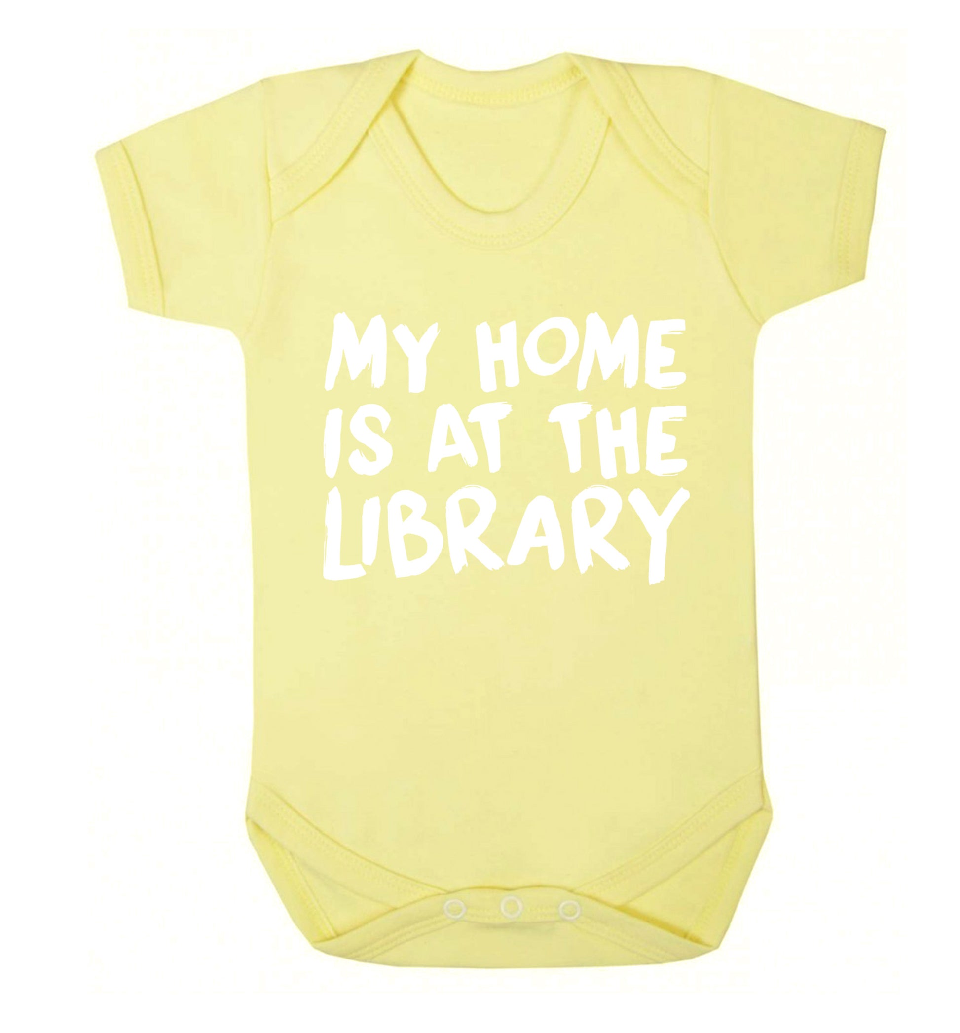 My home is at the library Baby Vest pale yellow 18-24 months