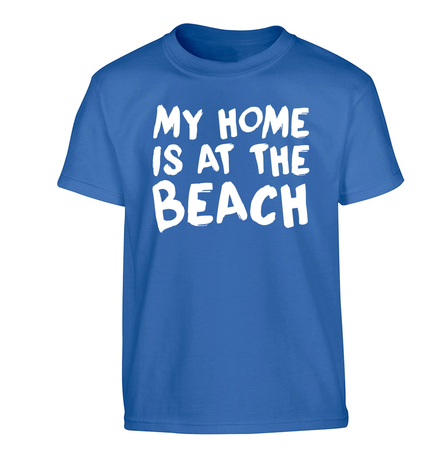 My home is at the beach Children's blue Tshirt 12-14 Years