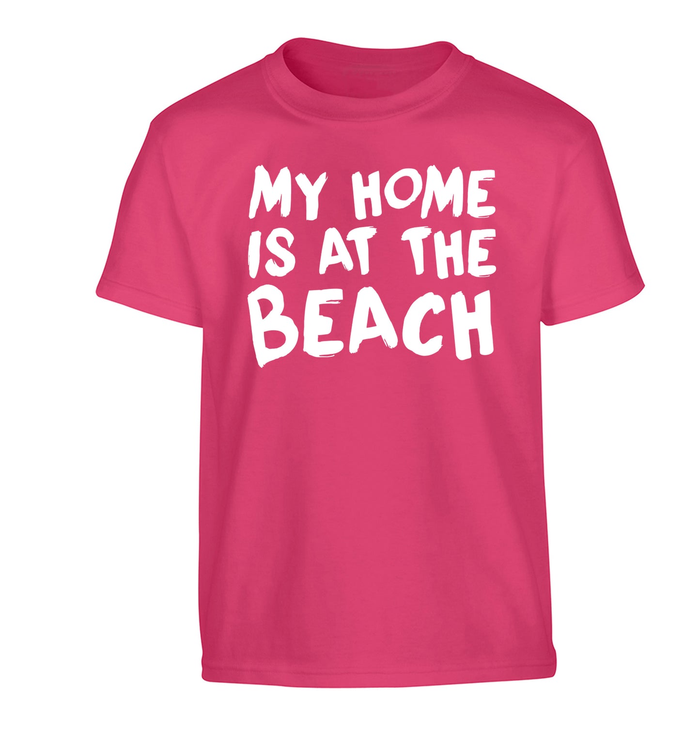 My home is at the beach Children's pink Tshirt 12-14 Years