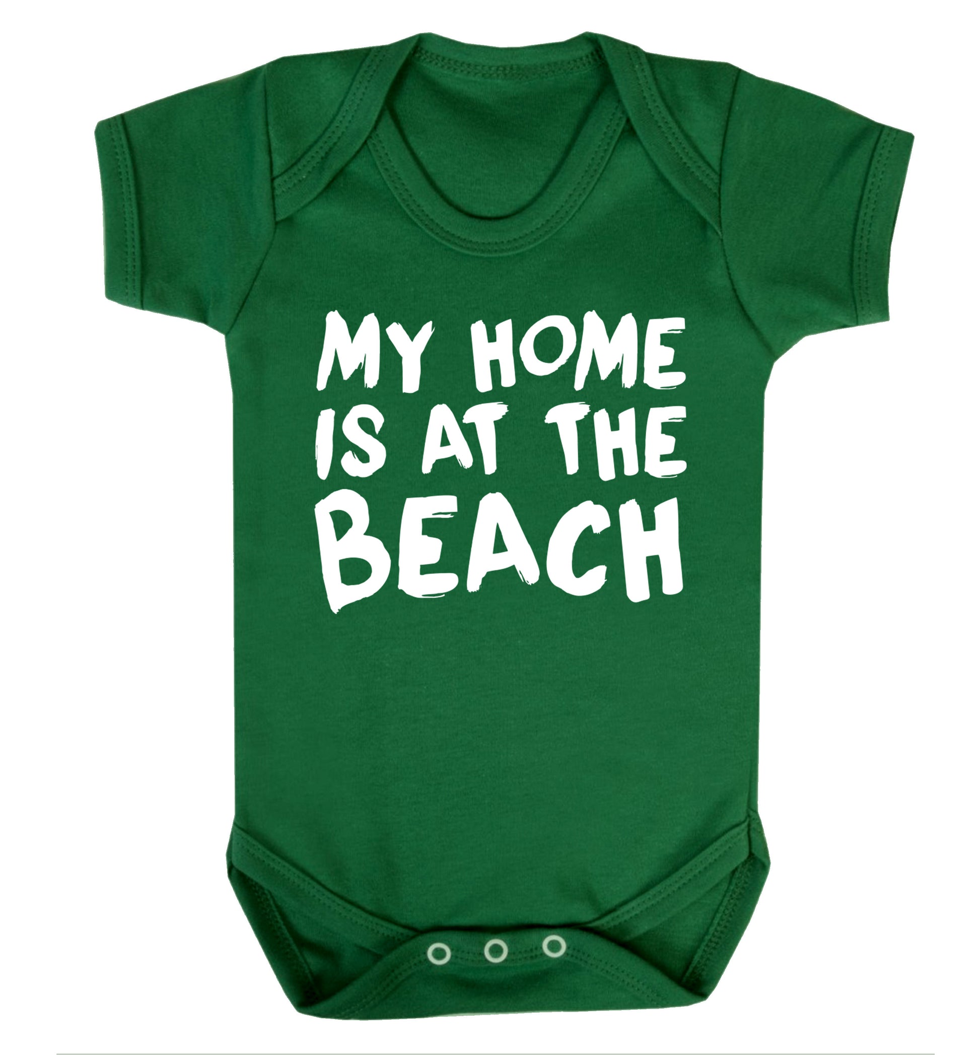My home is at the beach Baby Vest green 18-24 months