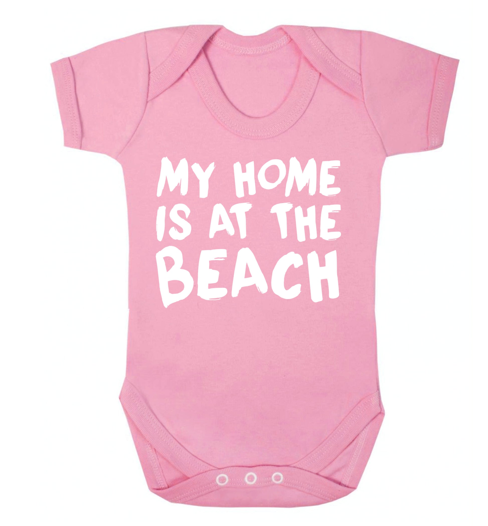 My home is at the beach Baby Vest pale pink 18-24 months