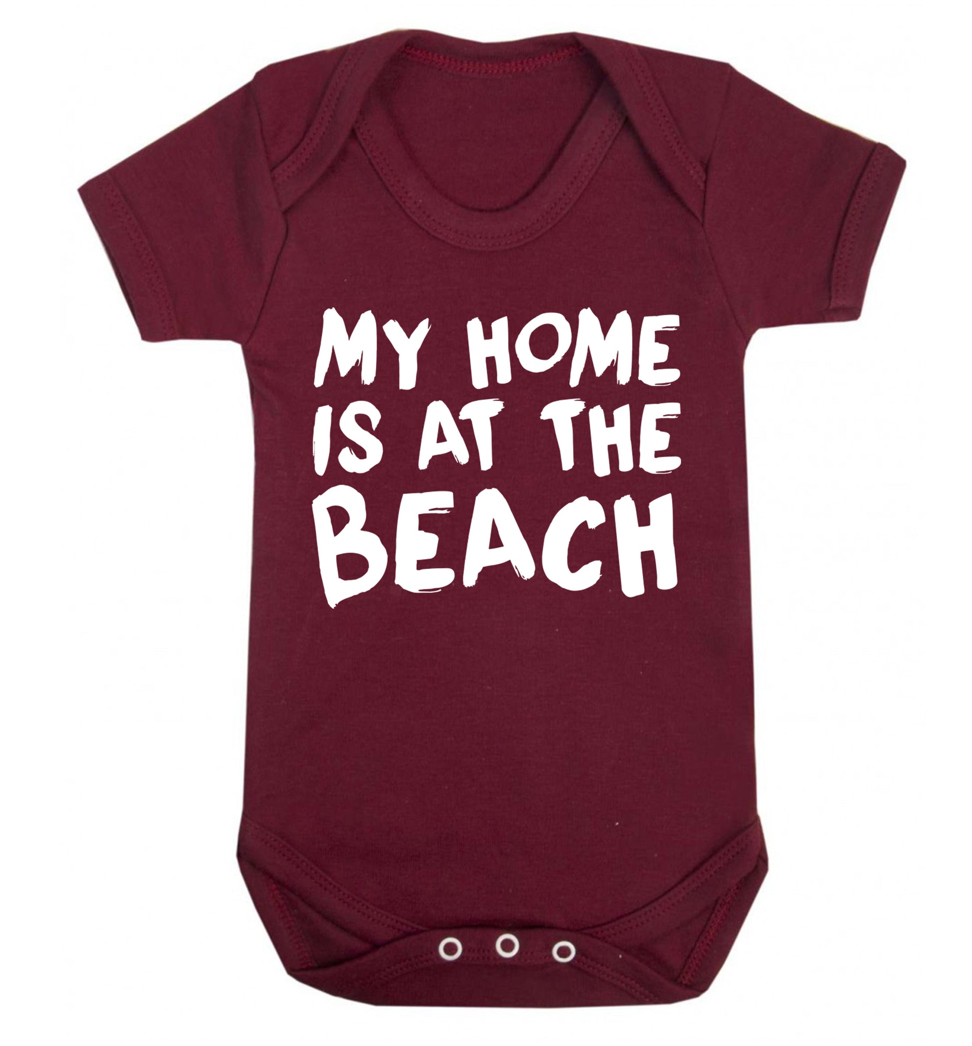 My home is at the beach Baby Vest maroon 18-24 months