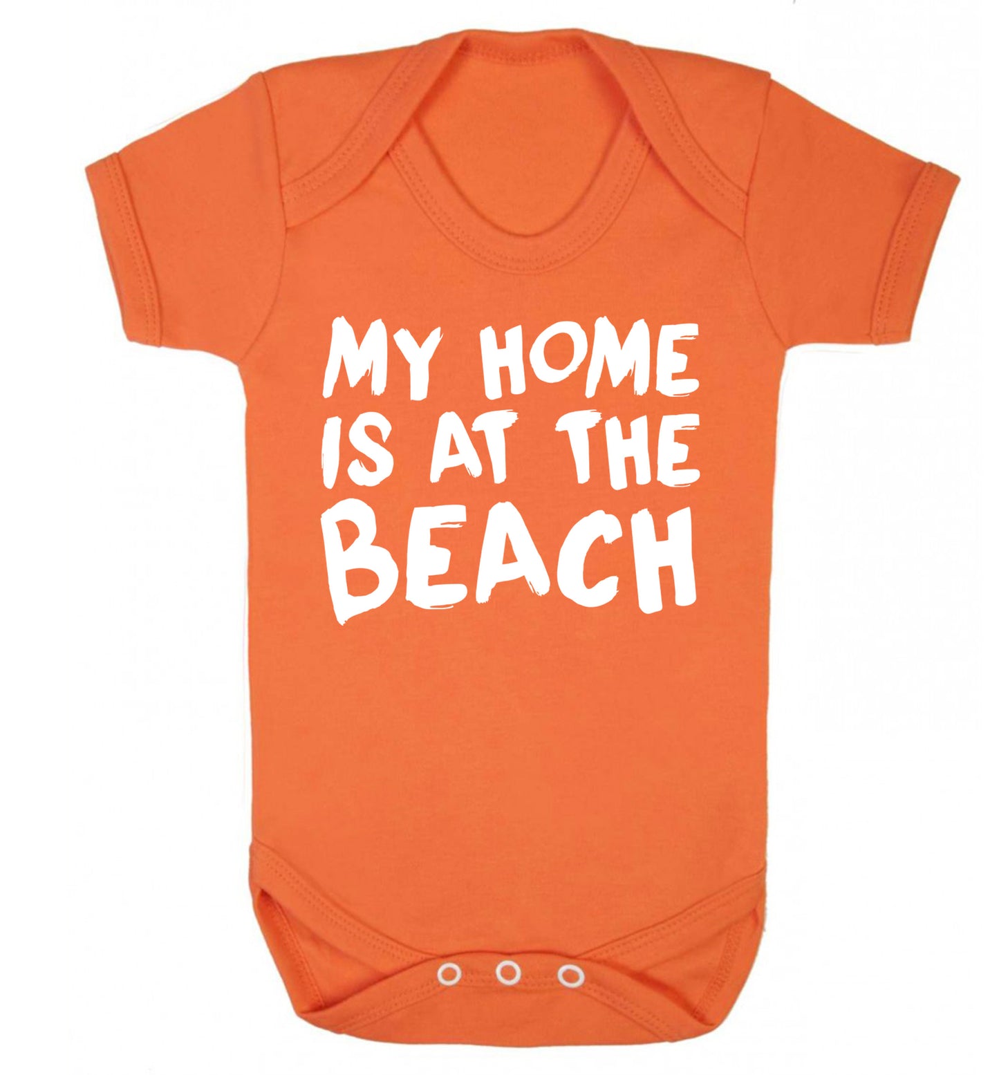 My home is at the beach Baby Vest orange 18-24 months
