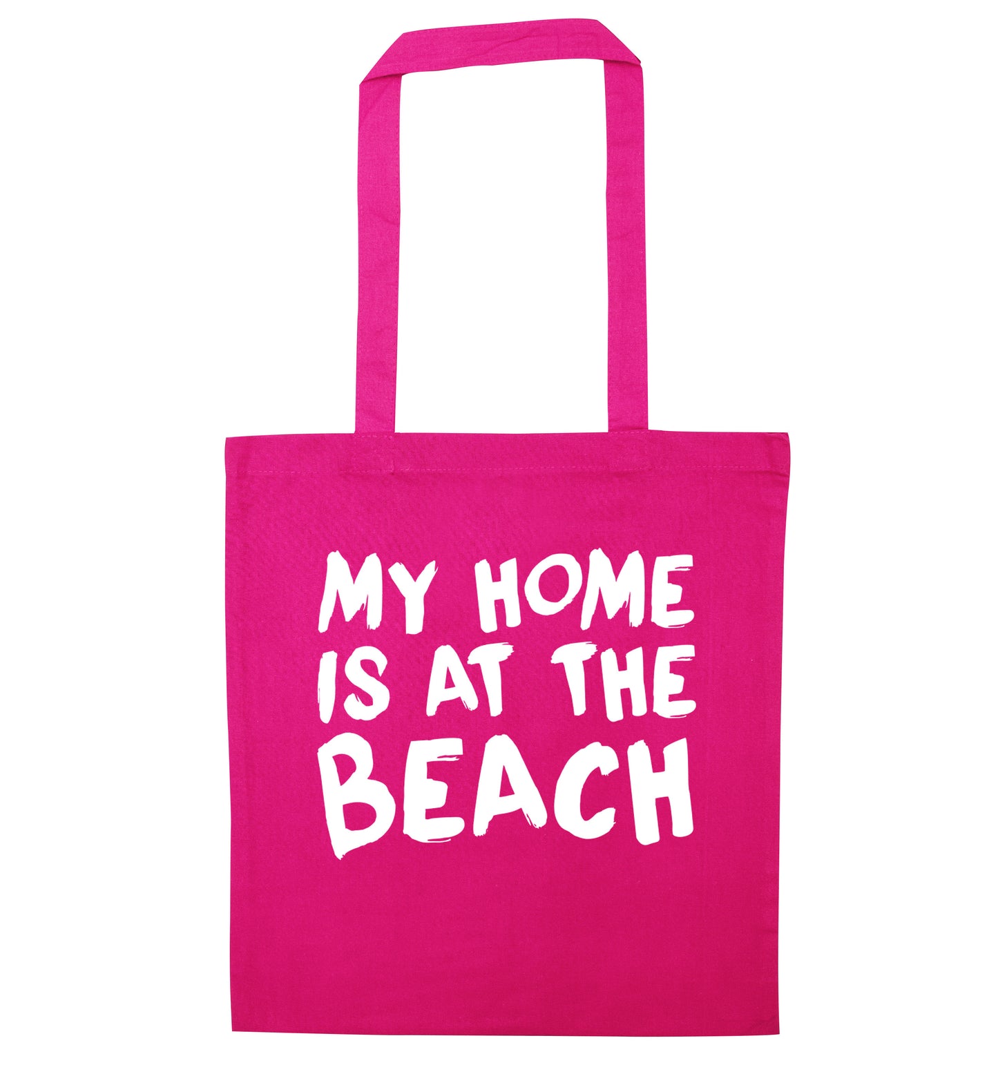 My home is at the beach pink tote bag