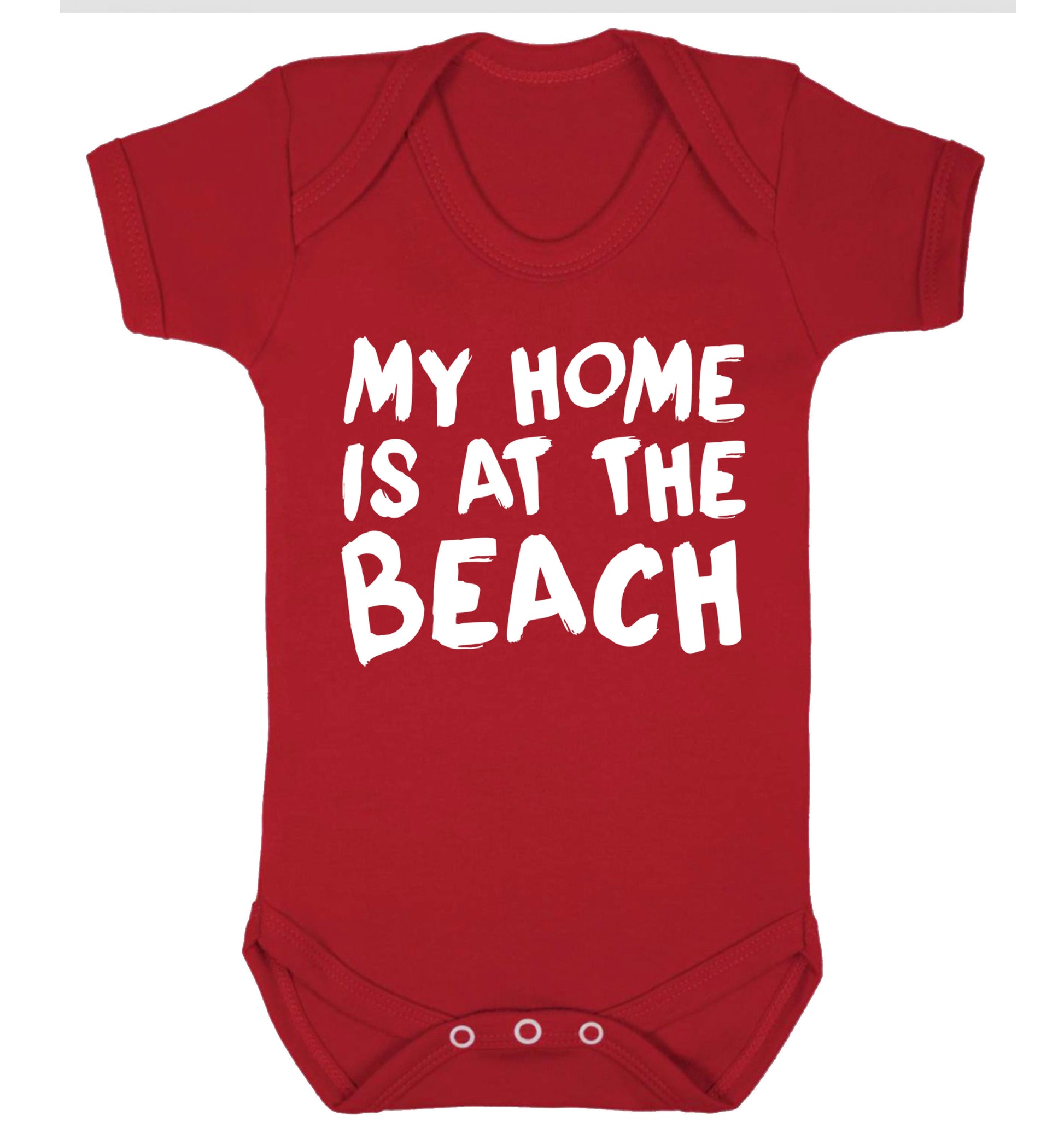 My home is at the beach Baby Vest red 18-24 months