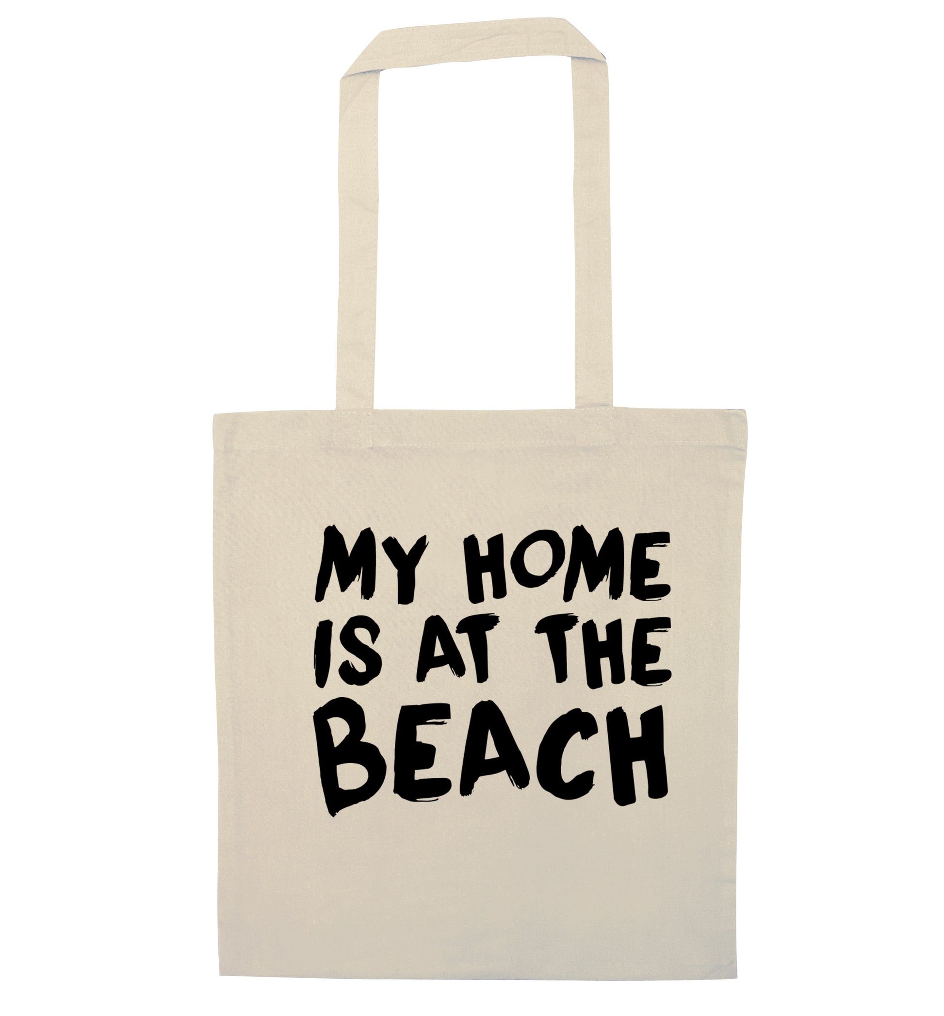 My home is at the beach natural tote bag