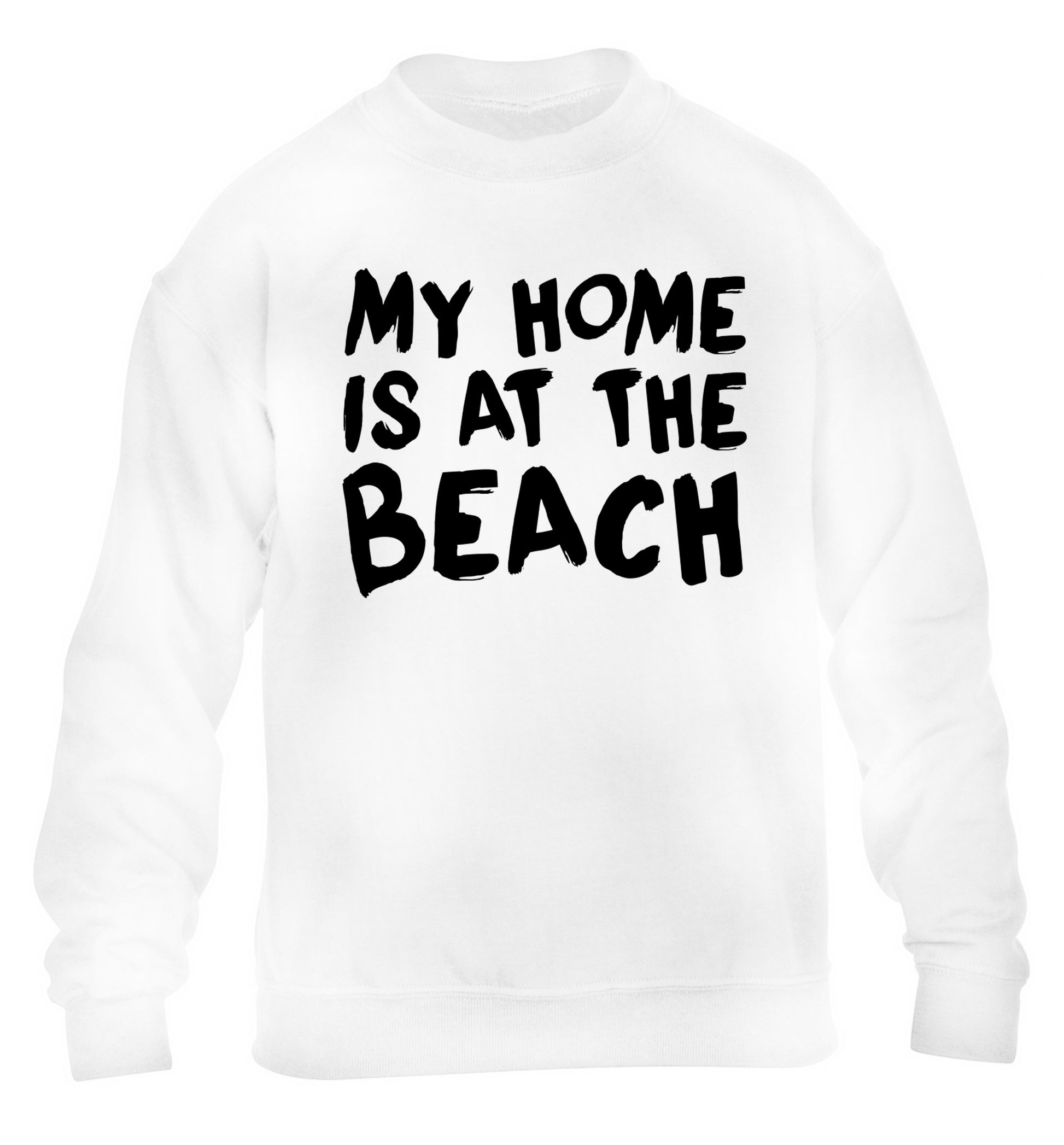 My home is at the beach children's white sweater 12-14 Years