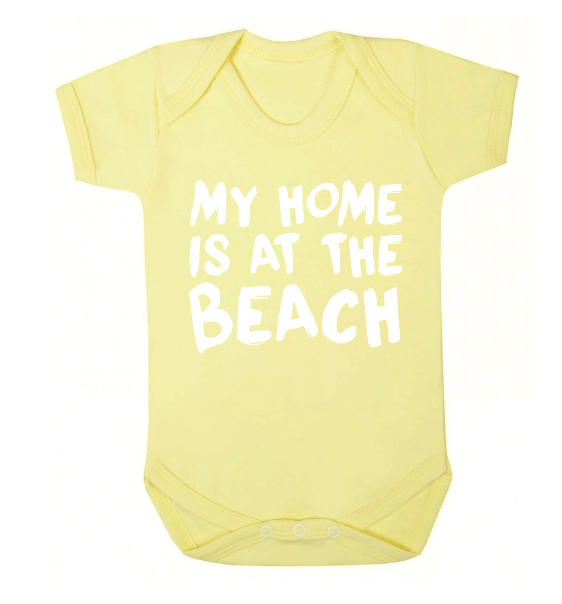 My home is at the beach Baby Vest pale yellow 18-24 months