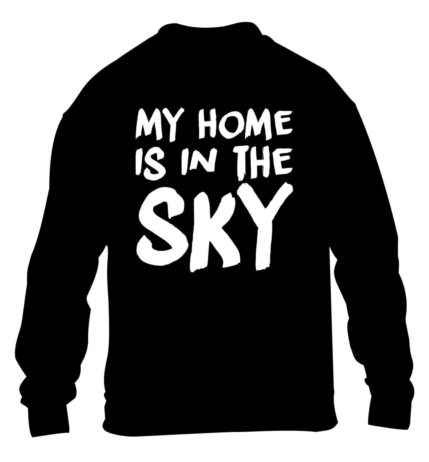 My home is in the sky children's black sweater 12-14 Years