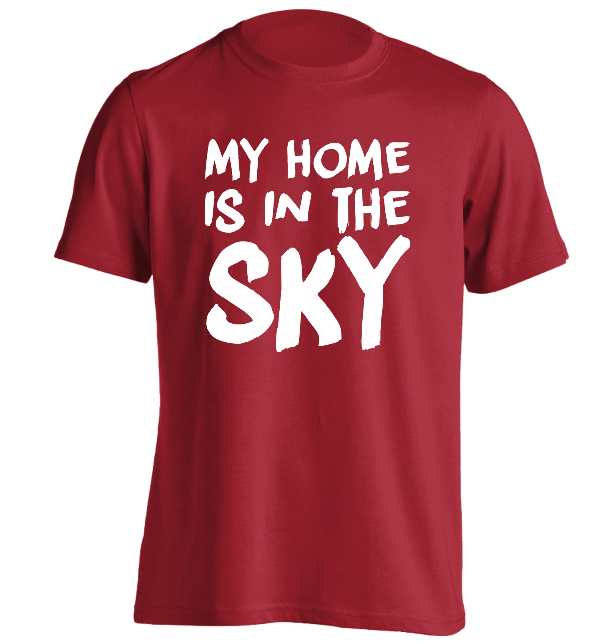 My home is in the sky adults unisex red Tshirt 2XL