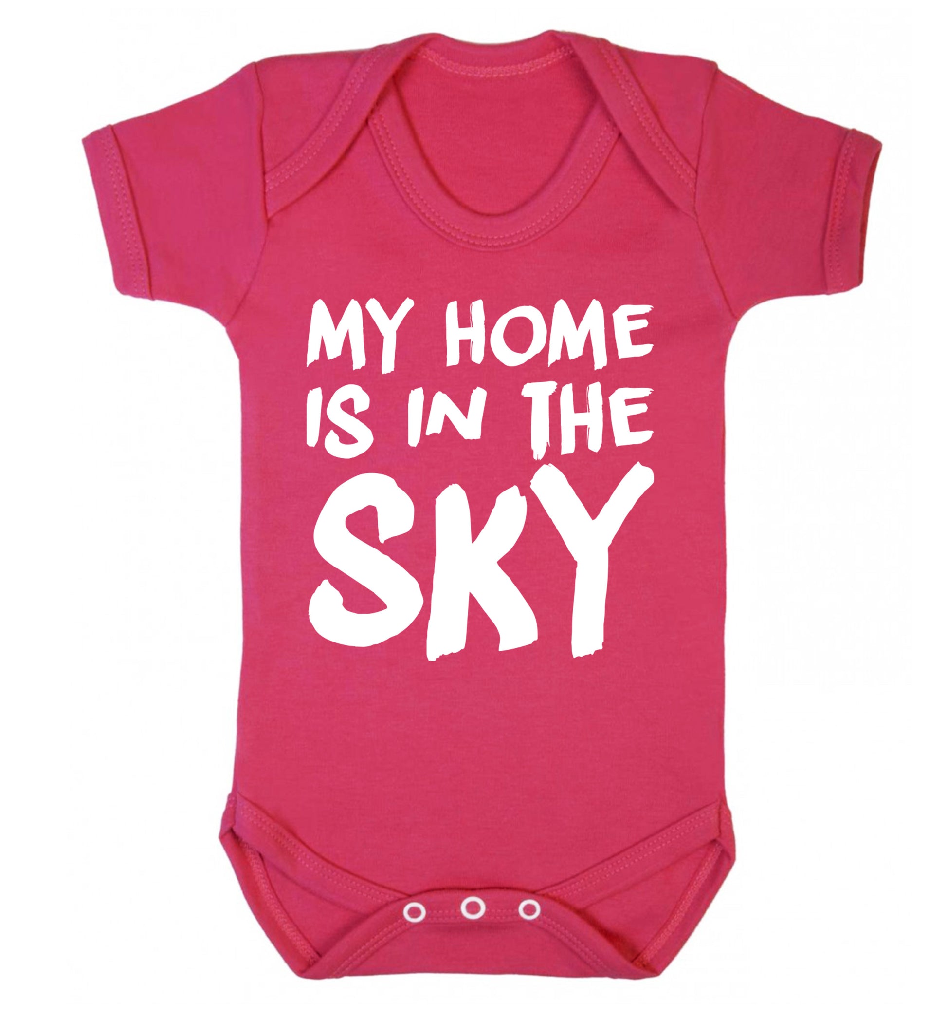 My home is in the sky Baby Vest dark pink 18-24 months