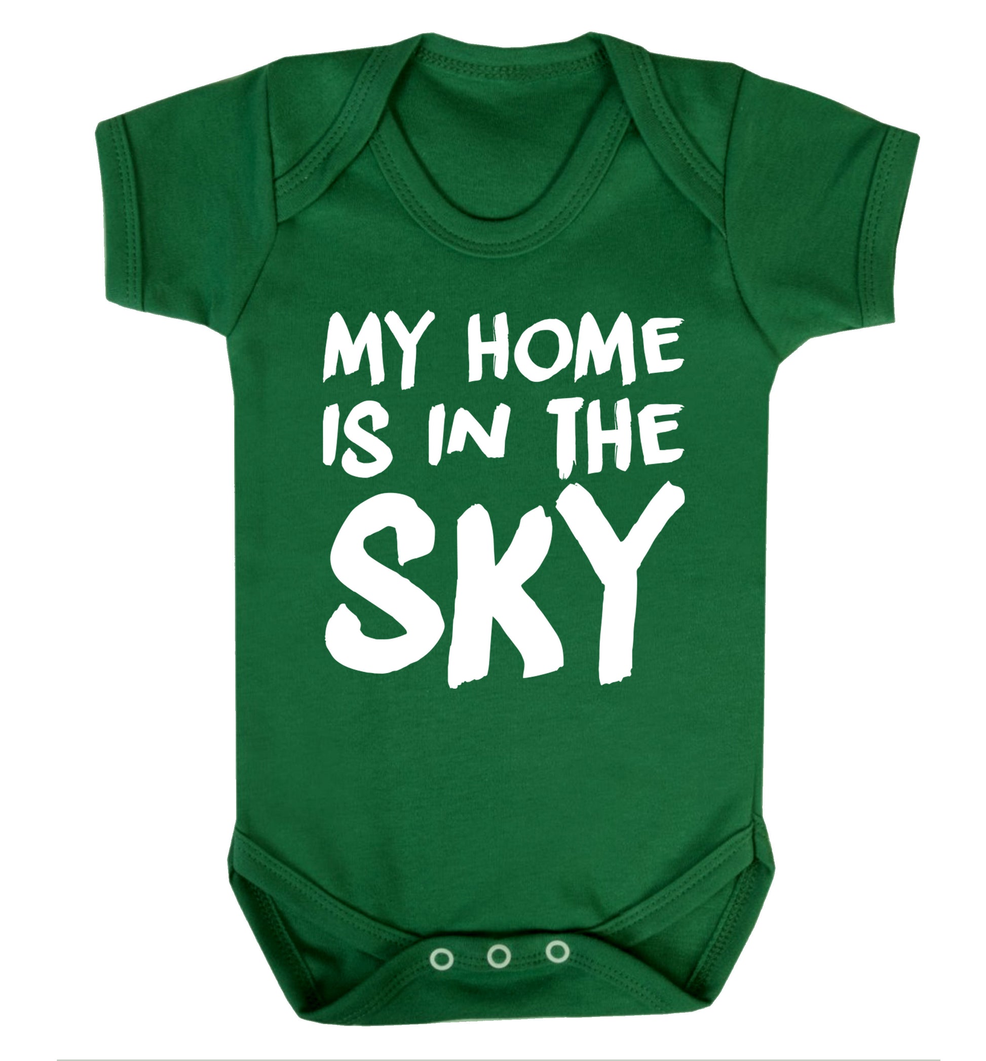My home is in the sky Baby Vest green 18-24 months