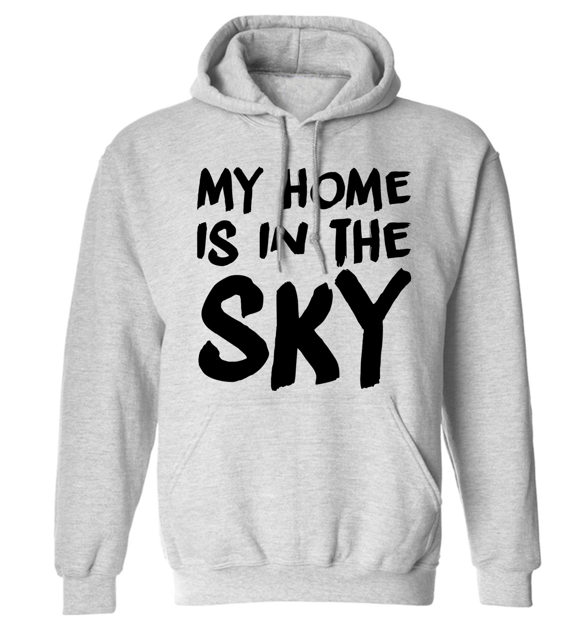 My home is in the sky adults unisex grey hoodie 2XL