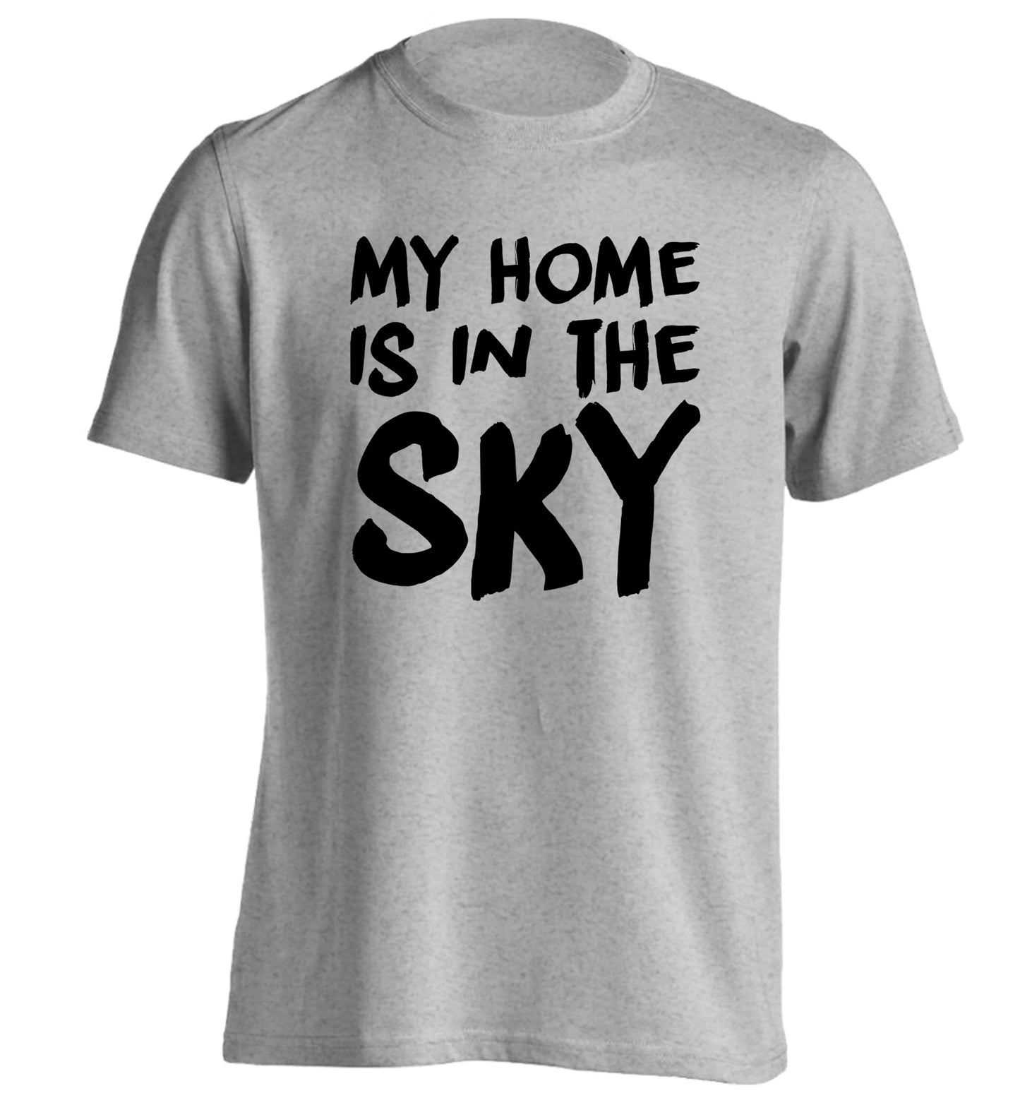 My home is in the sky adults unisex grey Tshirt 2XL