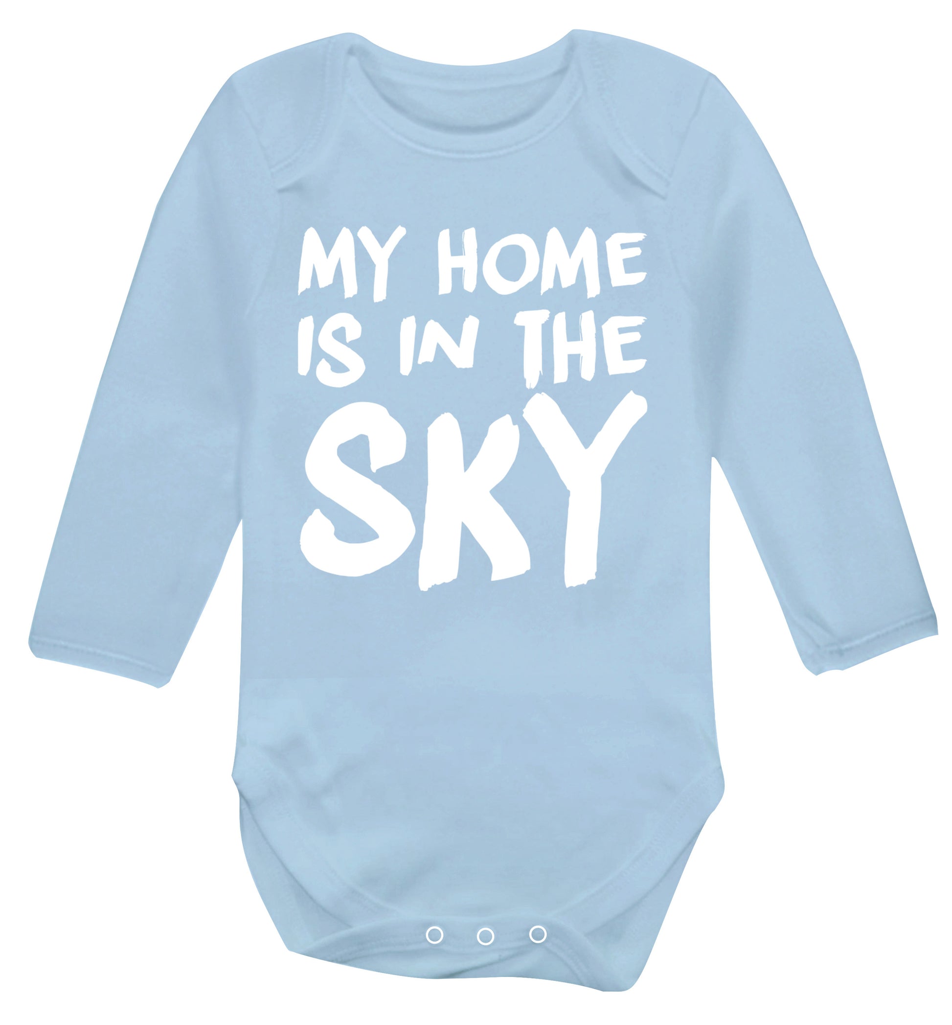 My home is in the sky Baby Vest long sleeved pale blue 6-12 months