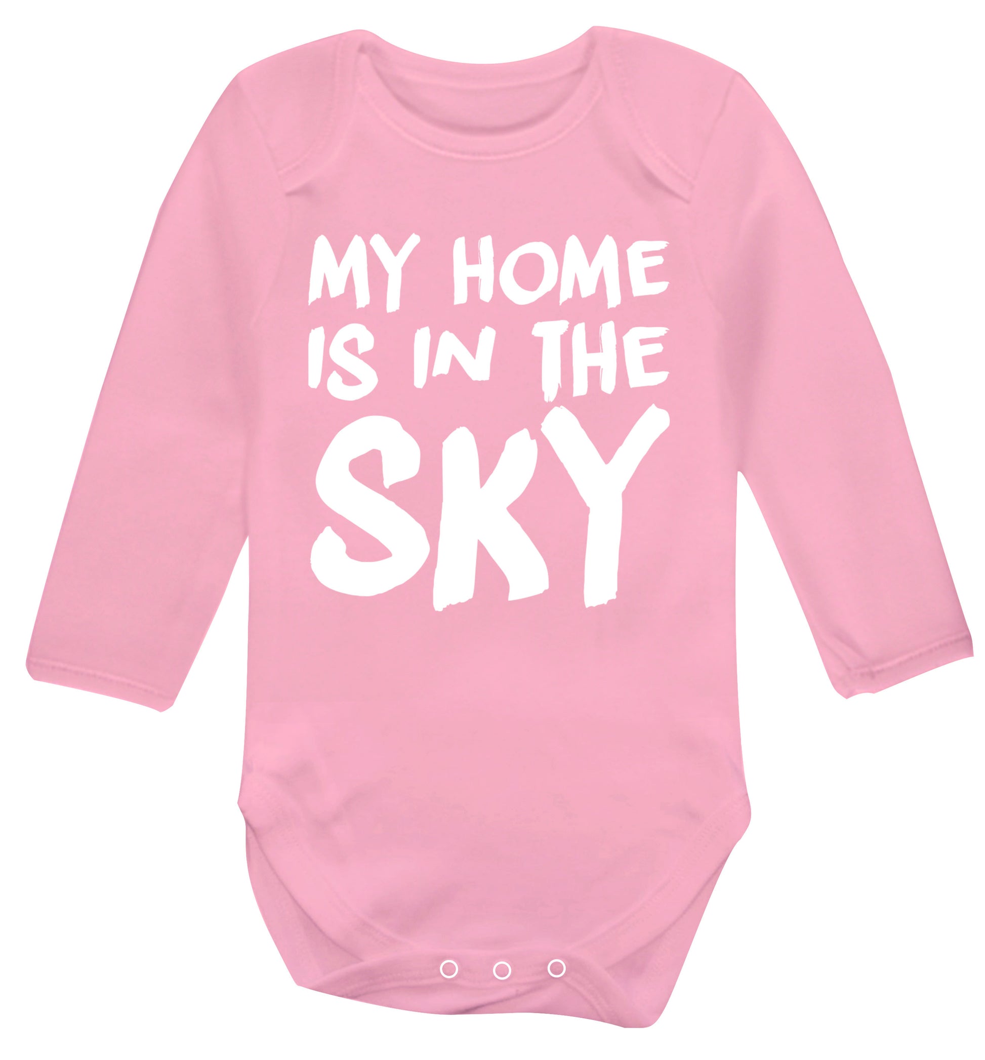 My home is in the sky Baby Vest long sleeved pale pink 6-12 months