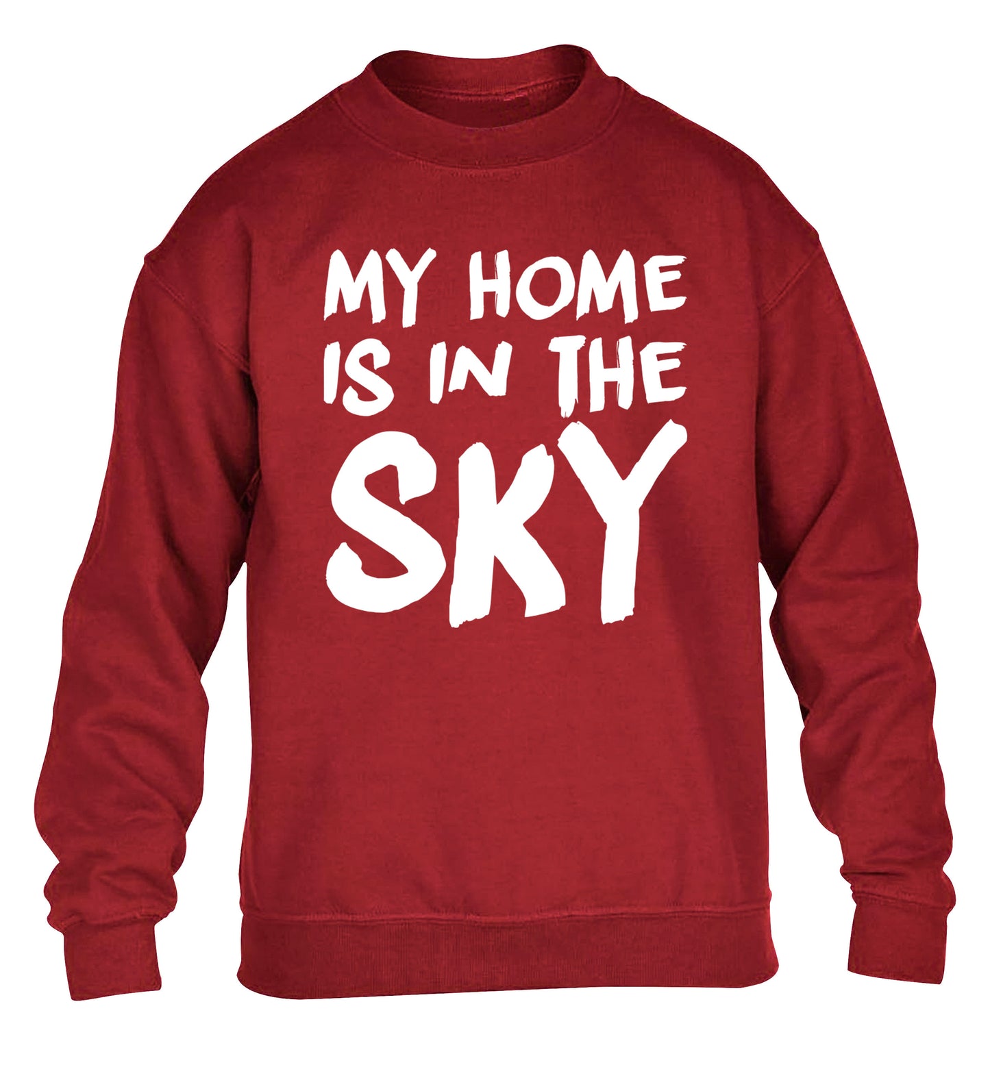 My home is in the sky children's grey sweater 12-14 Years