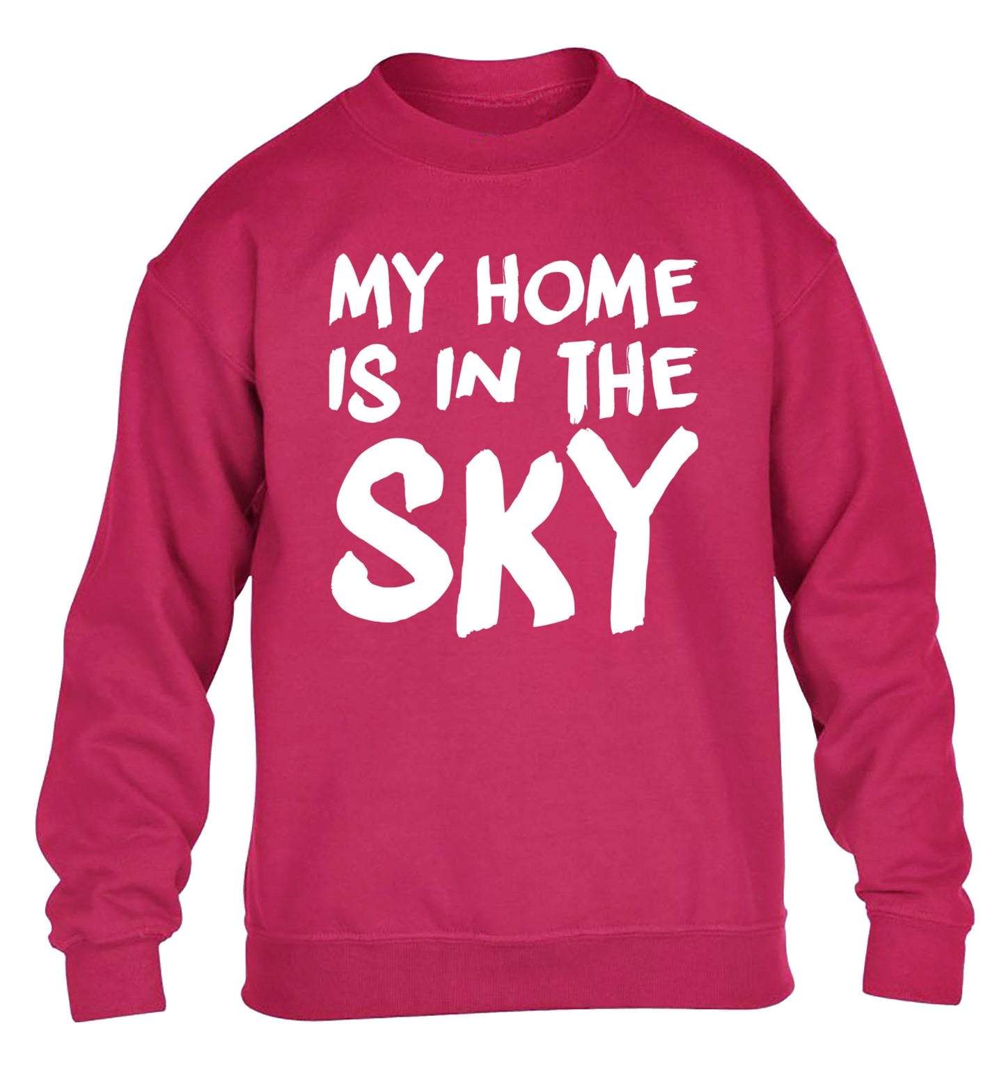 My home is in the sky children's pink sweater 12-14 Years