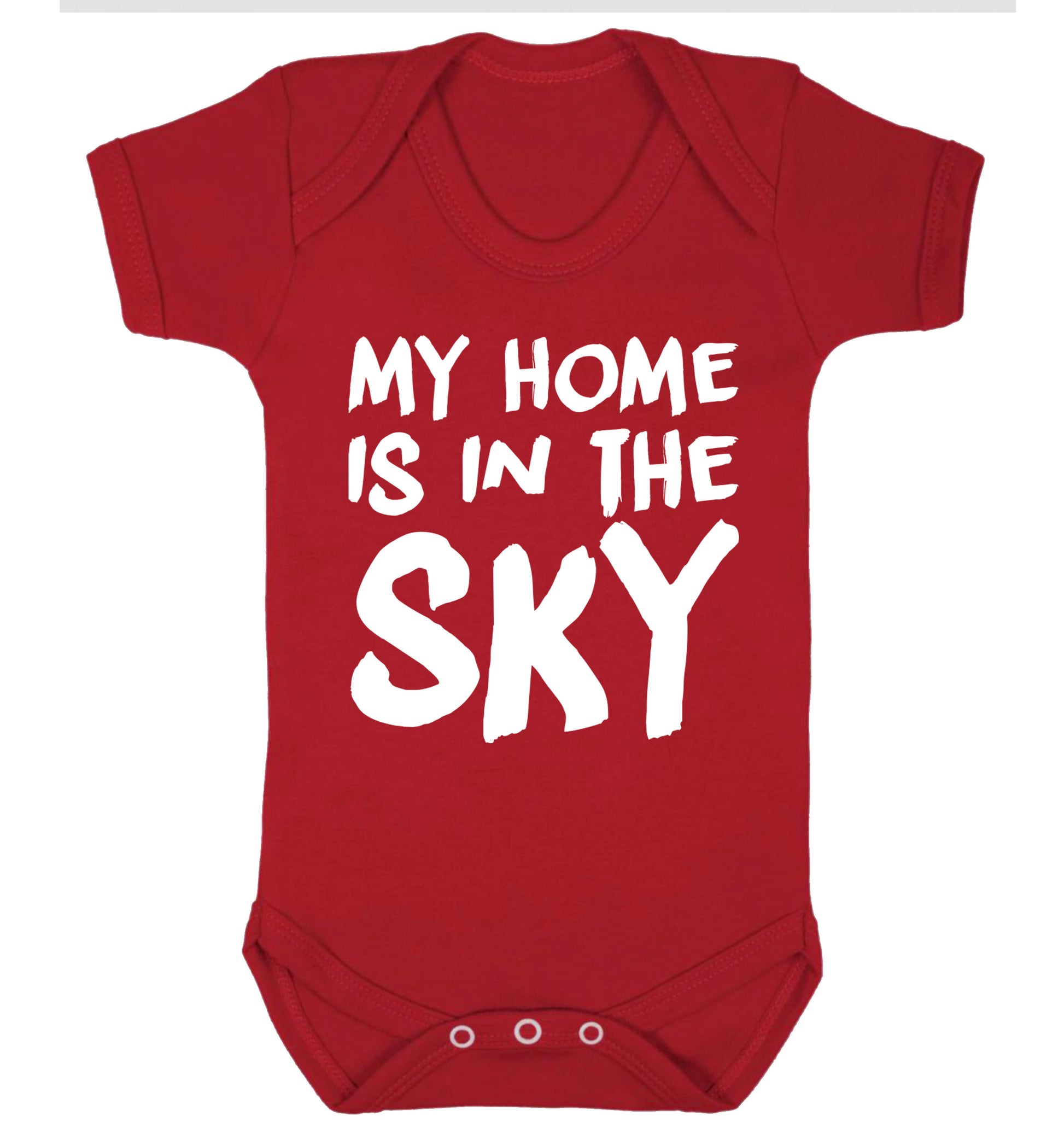 My home is in the sky Baby Vest red 18-24 months