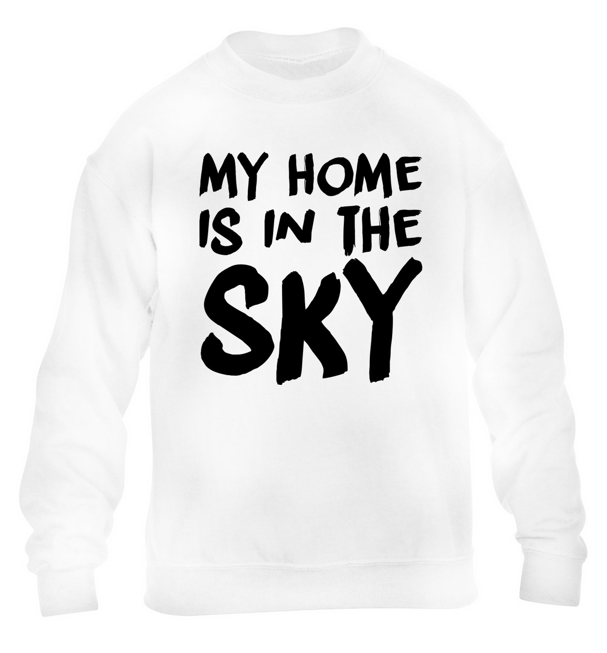 My home is in the sky children's white sweater 12-14 Years