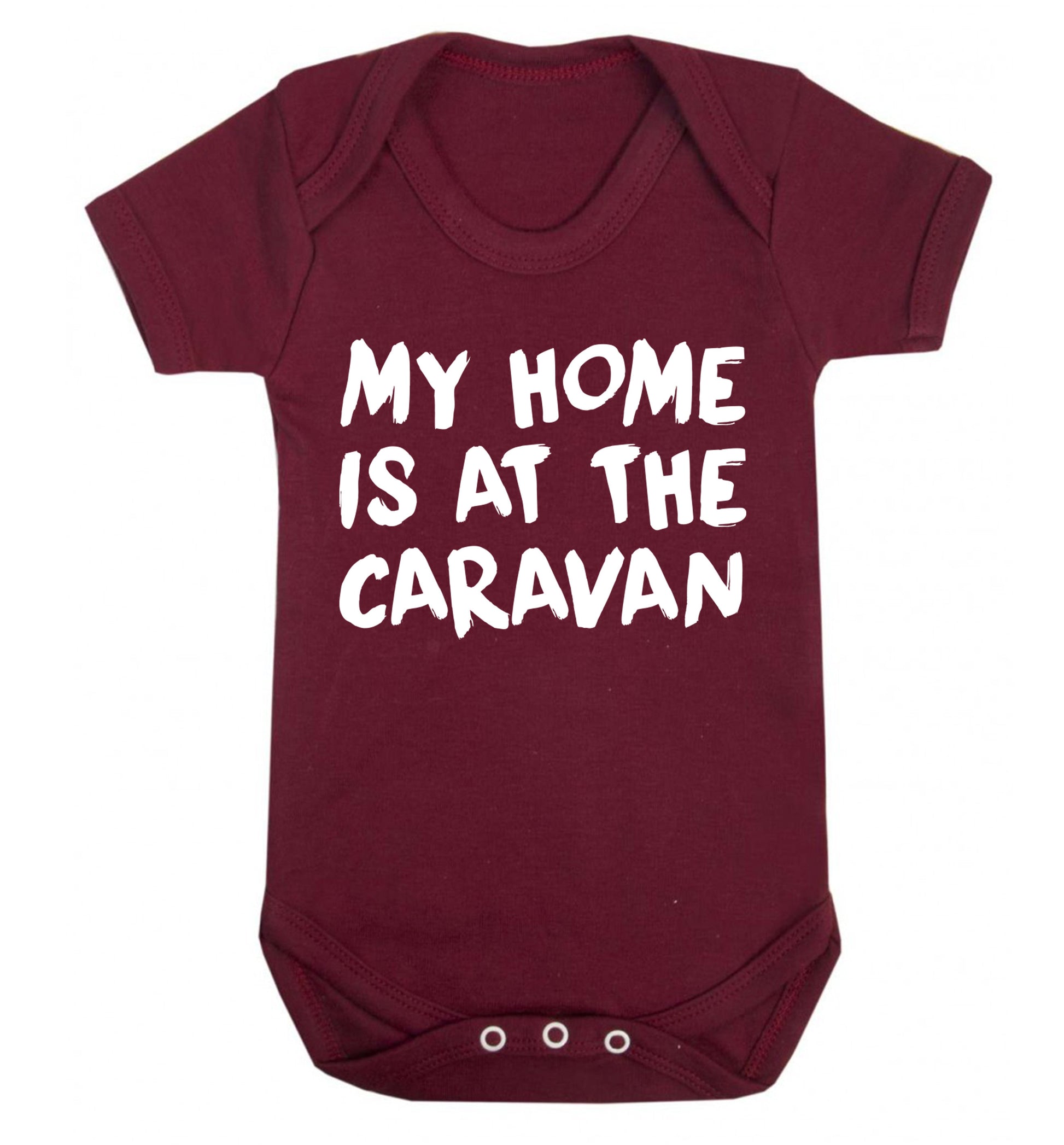 My home is at the caravan Baby Vest maroon 18-24 months